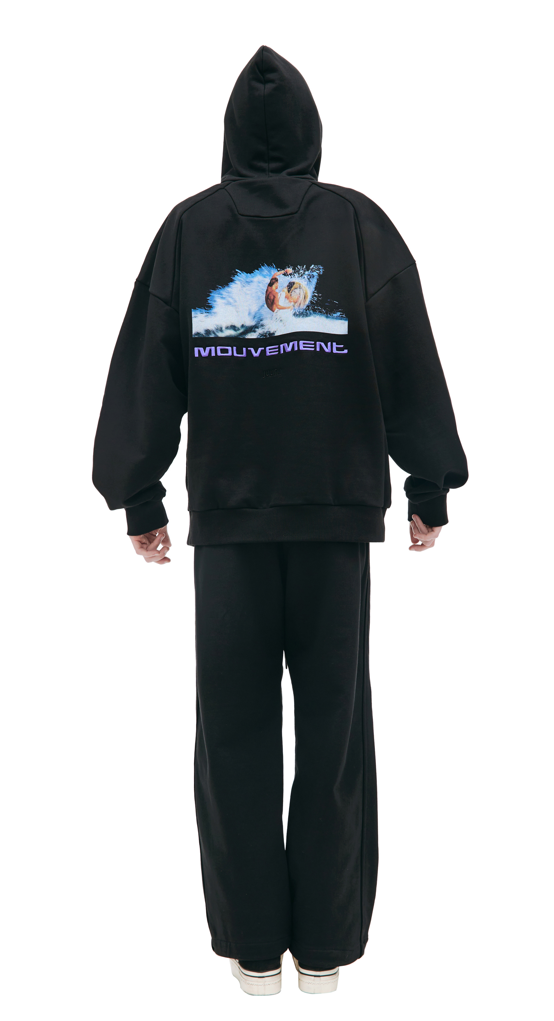 Juun.J Черное худи с принтом