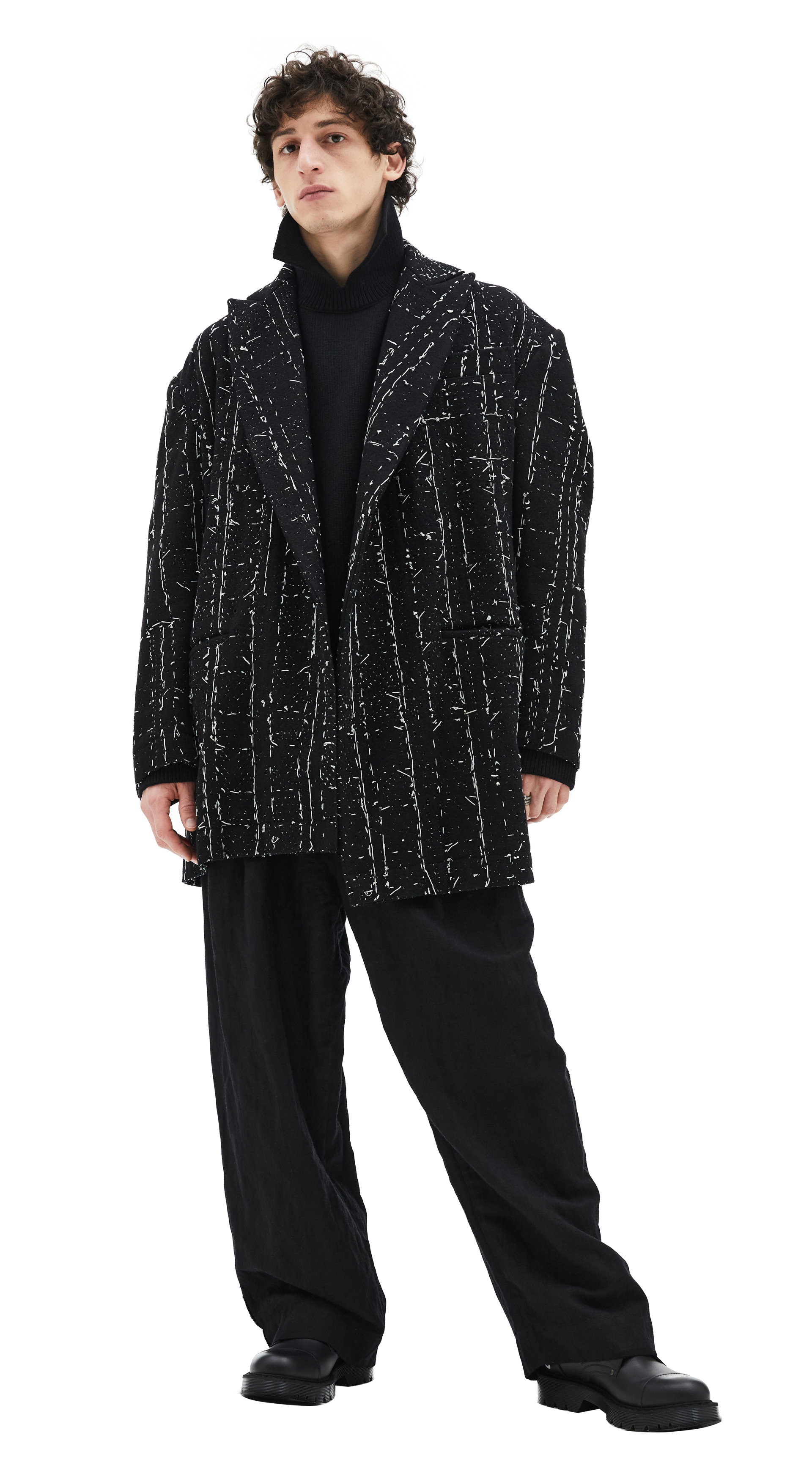 Yohji Yamamoto Пиджак из шерсти с вышивкой