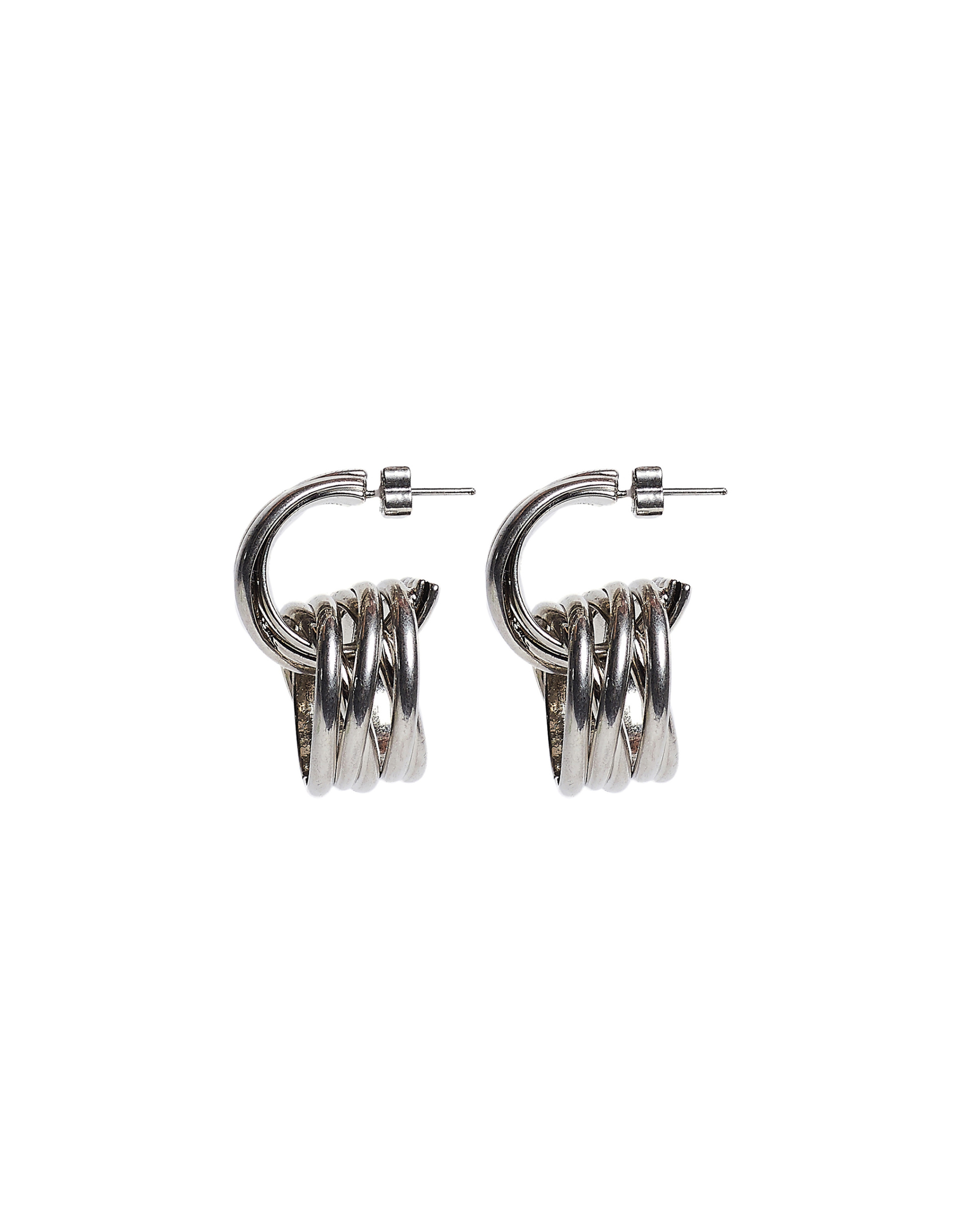 Balenciaga Серебристые серьги Multirings