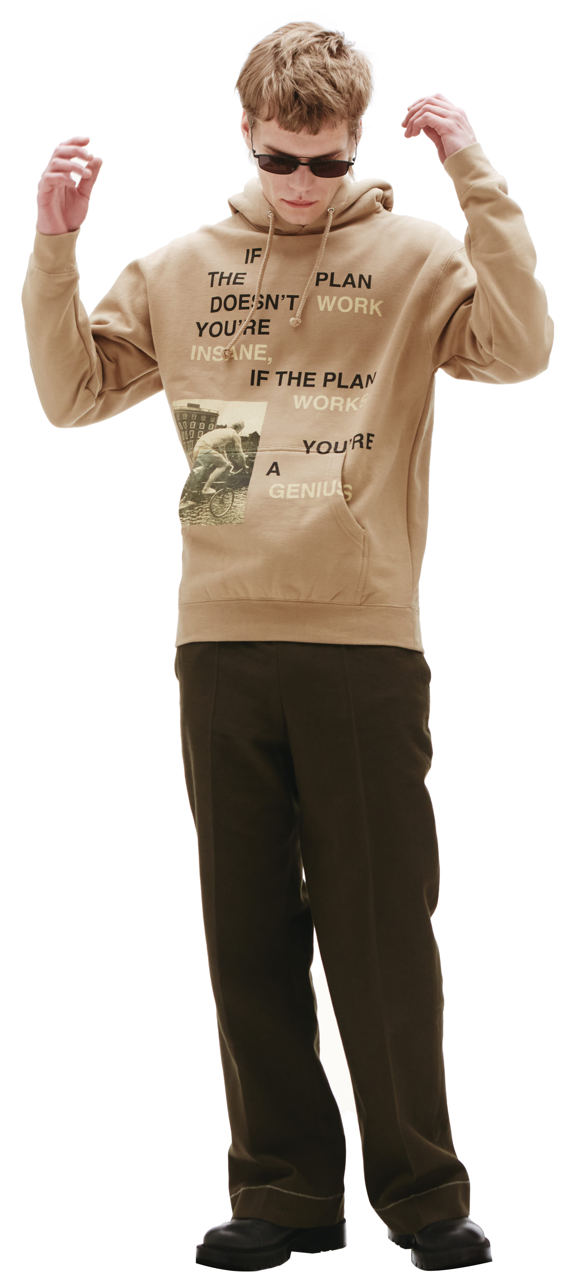 KidSuper Коричневое худи с принтом