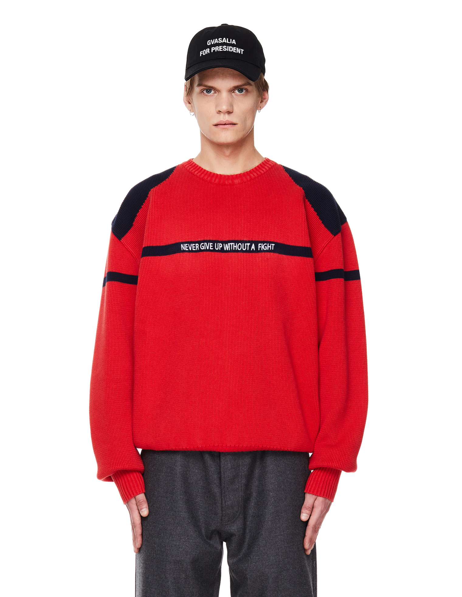 VETEMENTS Красный джемпер из хлопка и кашемира