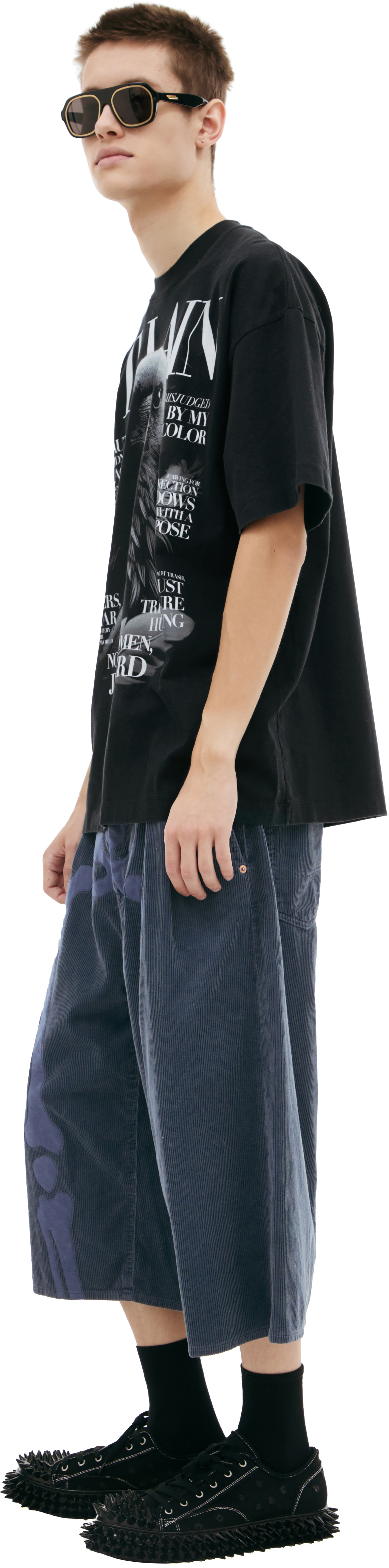 Doublet Черная футболка с принтом