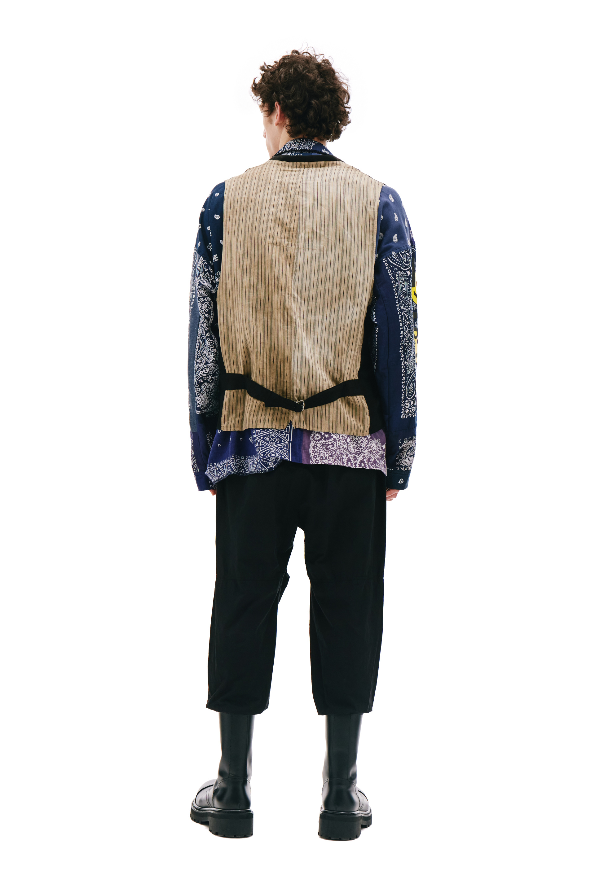 Ziggy Chen Черный льняной жилет