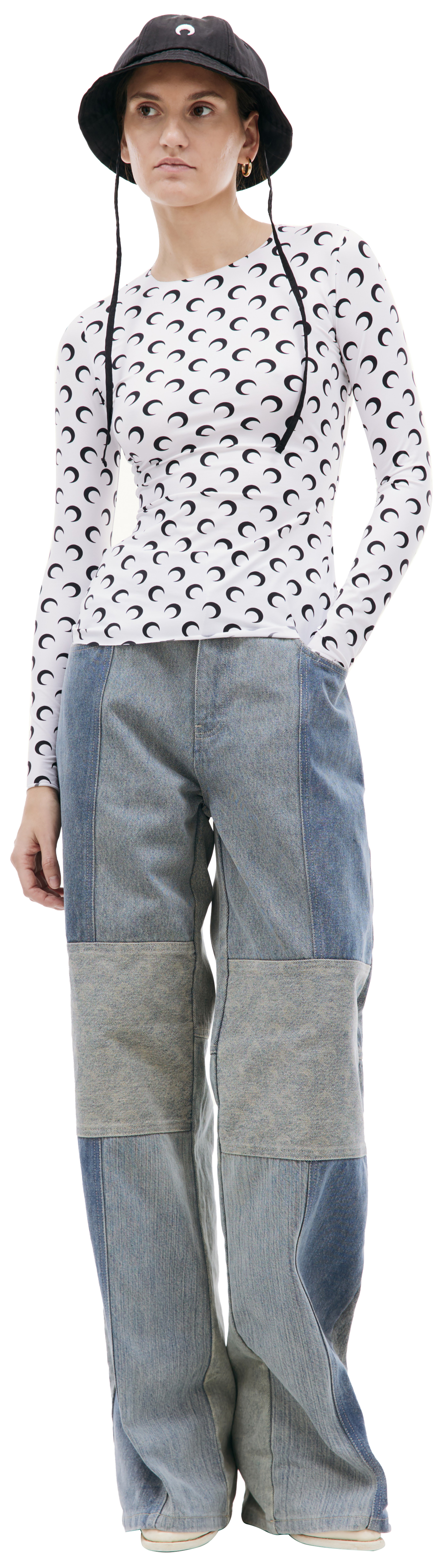 MARINE SERRE Лонгслив с монопринтом Moon