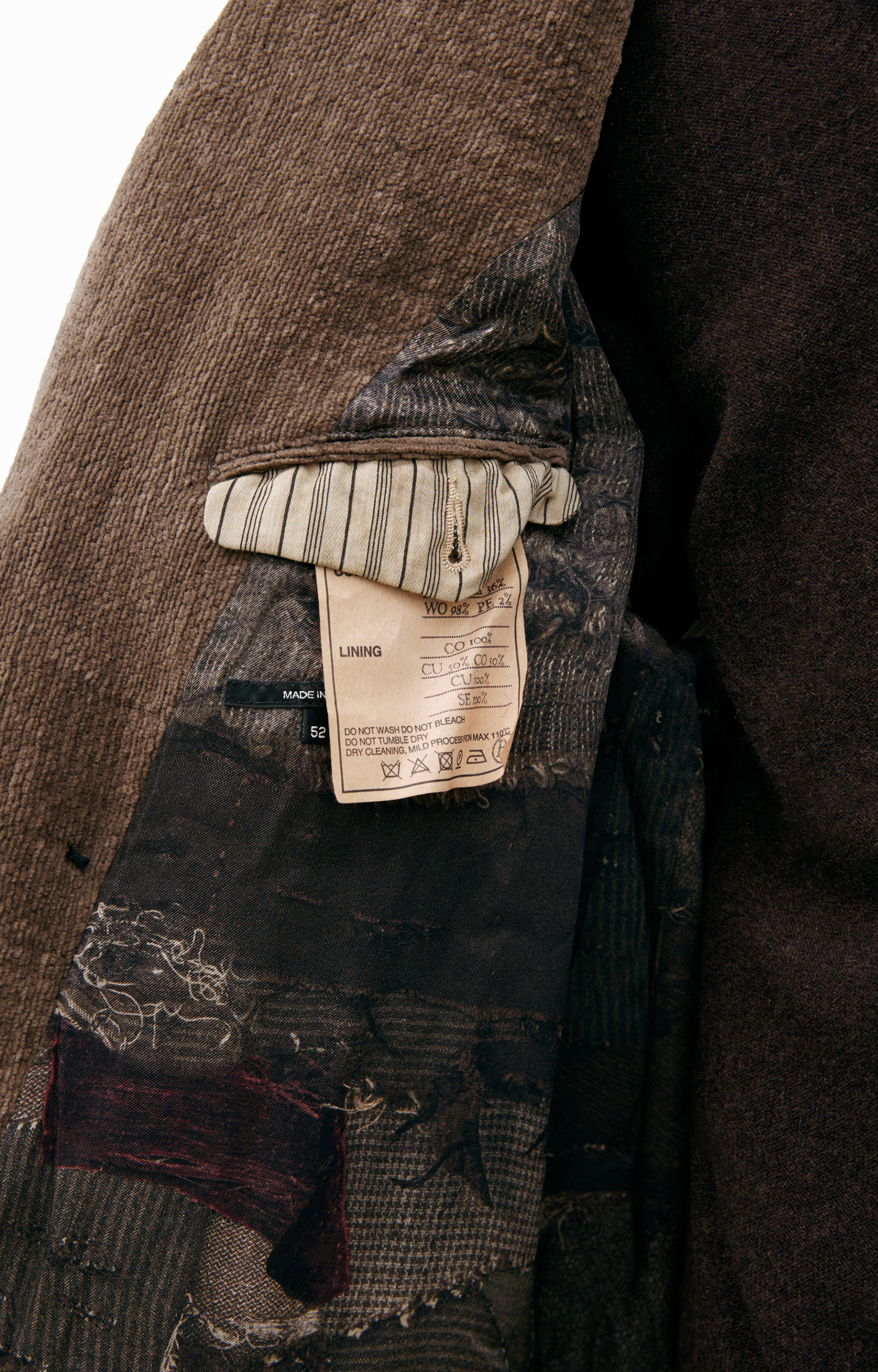 Ziggy Chen Двубортно пальто из хлопка и льна