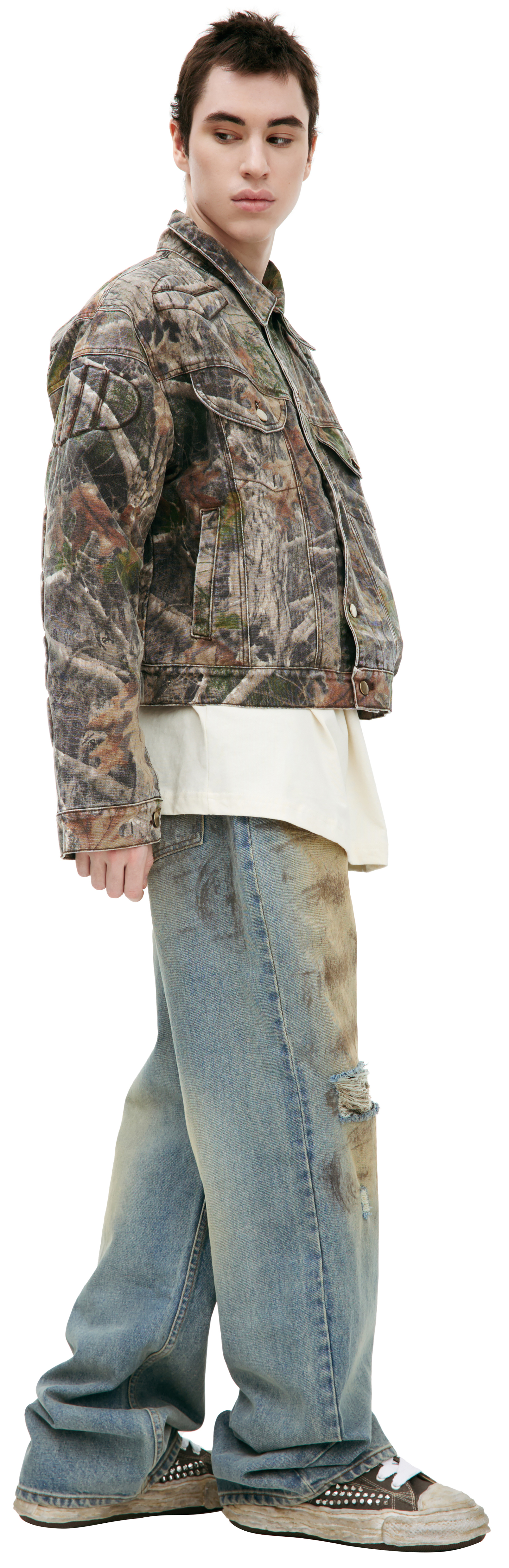 Satoshi Nakamoto Джинсовая куртка с монопринтом