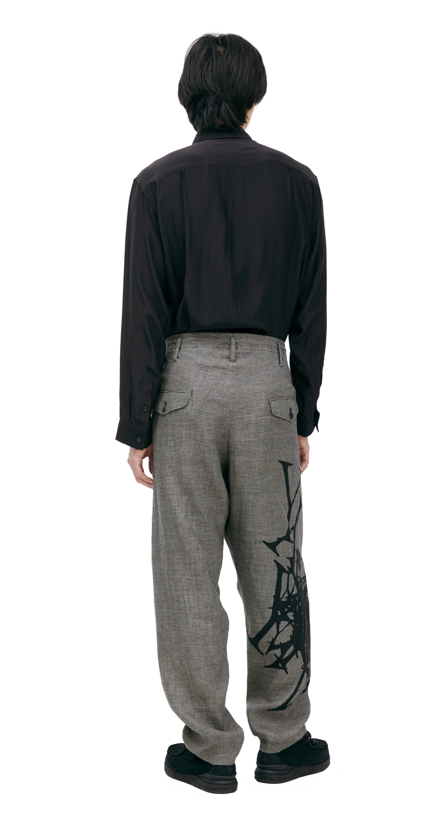 Yohji Yamamoto Серые брюки с логотипом