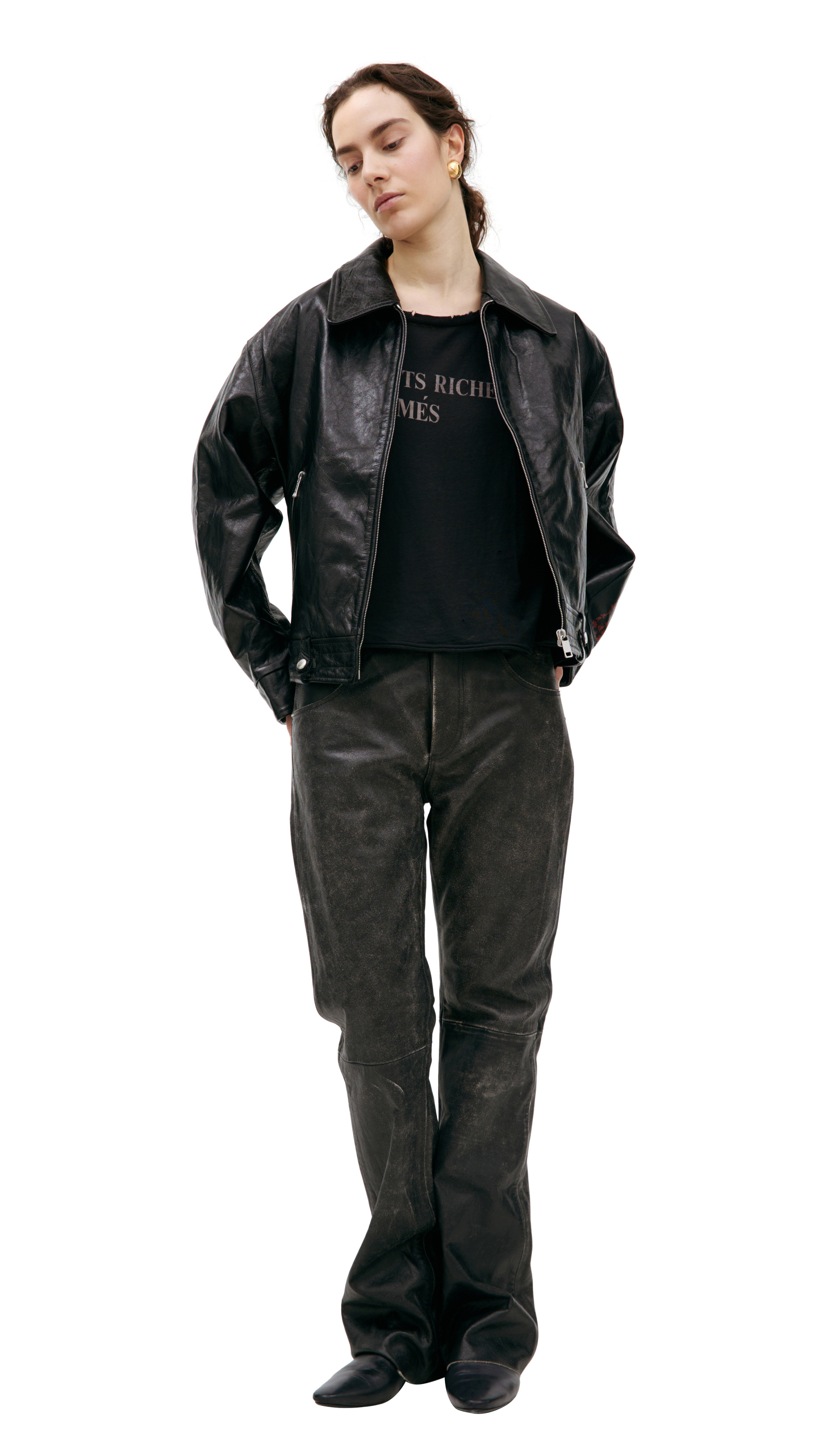 Enfants Riches Déprimés Кожаная куртка с принтом