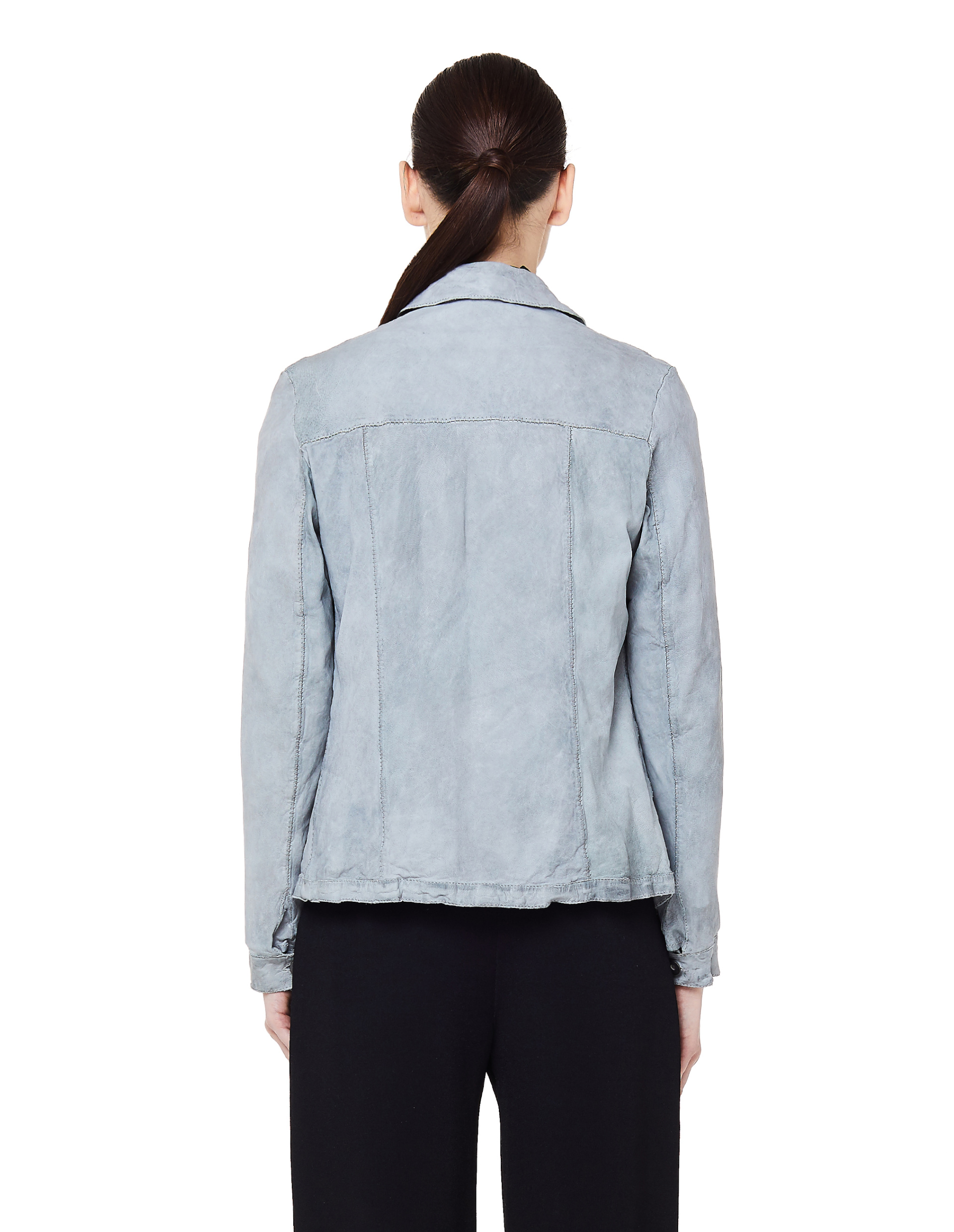 Salvatore Santoro Светло-голубая кожаная куртка