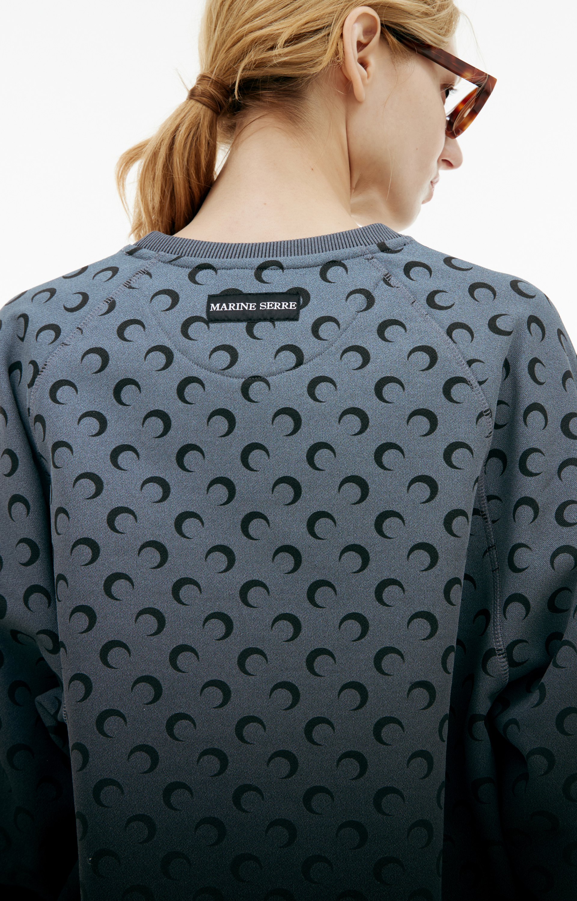 MARINE SERRE Серый свитшот с градиентом