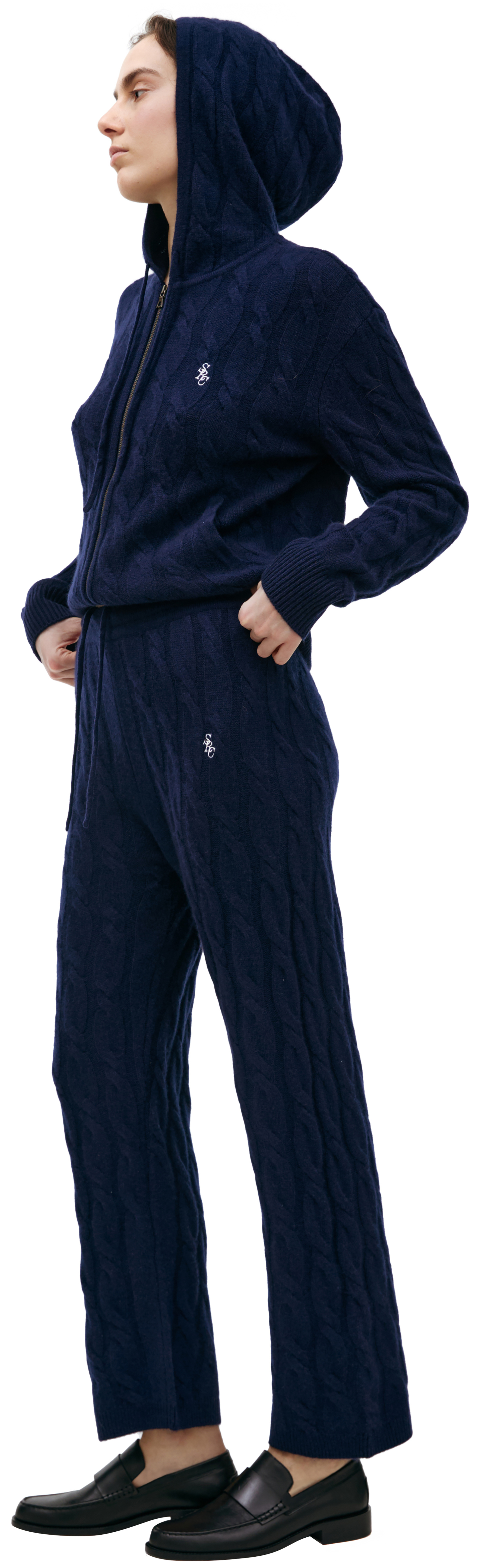 SPORTY & RICH Кашемировые брюки в крупную вязку