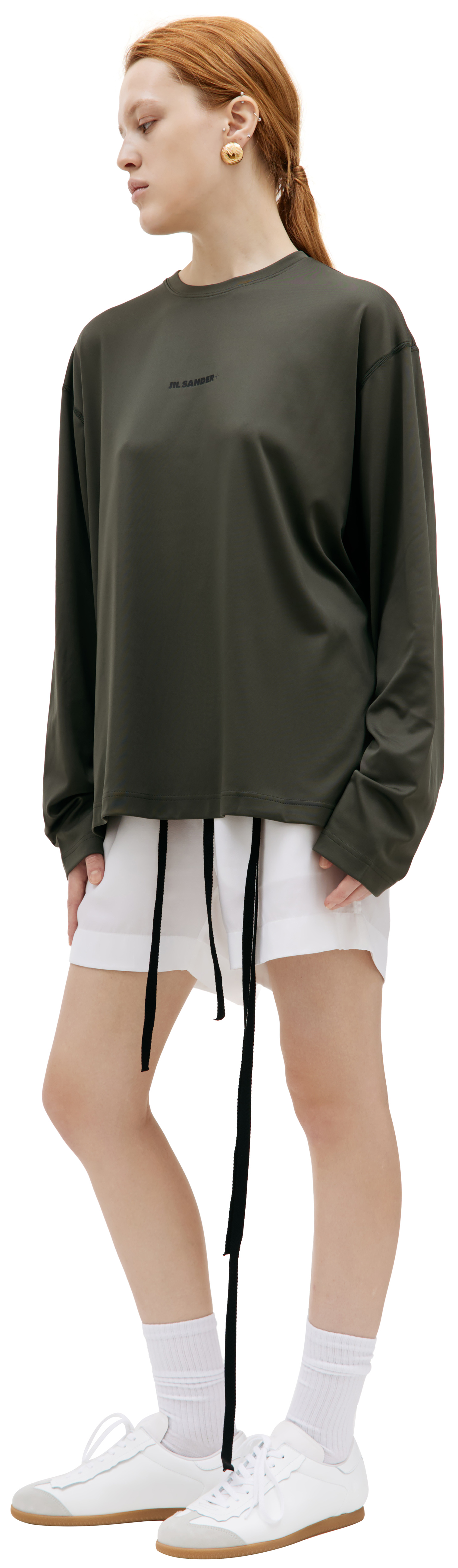 Jil Sander Зеленый лонгслив с логотипом