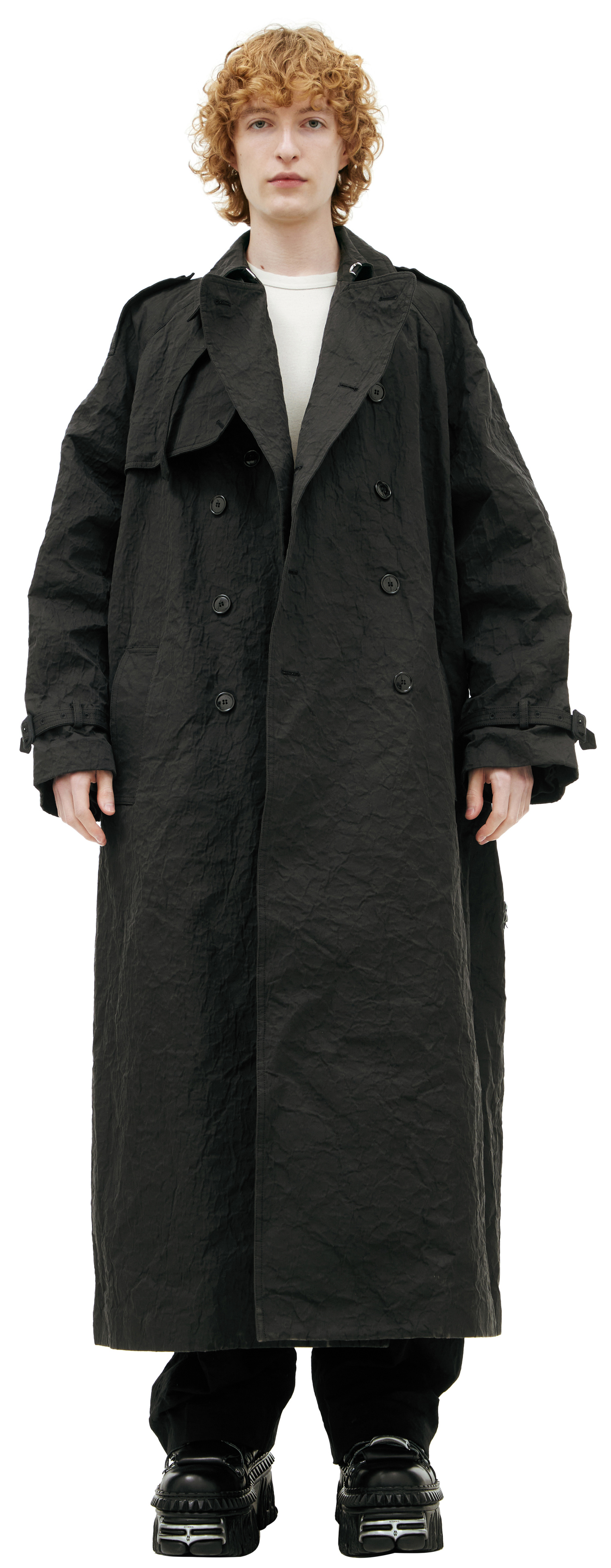 VETEMENTS Двубортный тренч с поясом