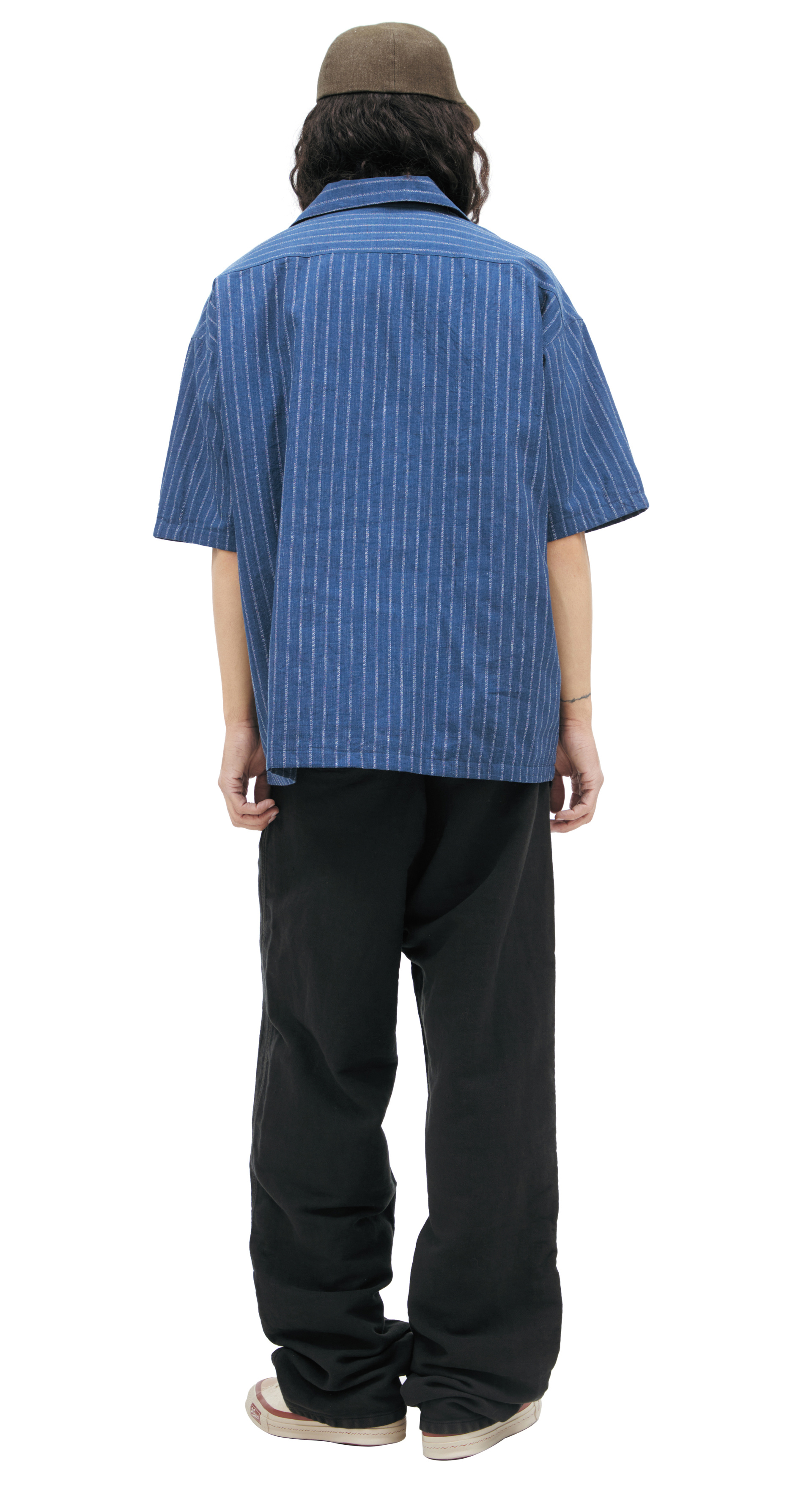 visvim Темно-синяя рубашка в клетку