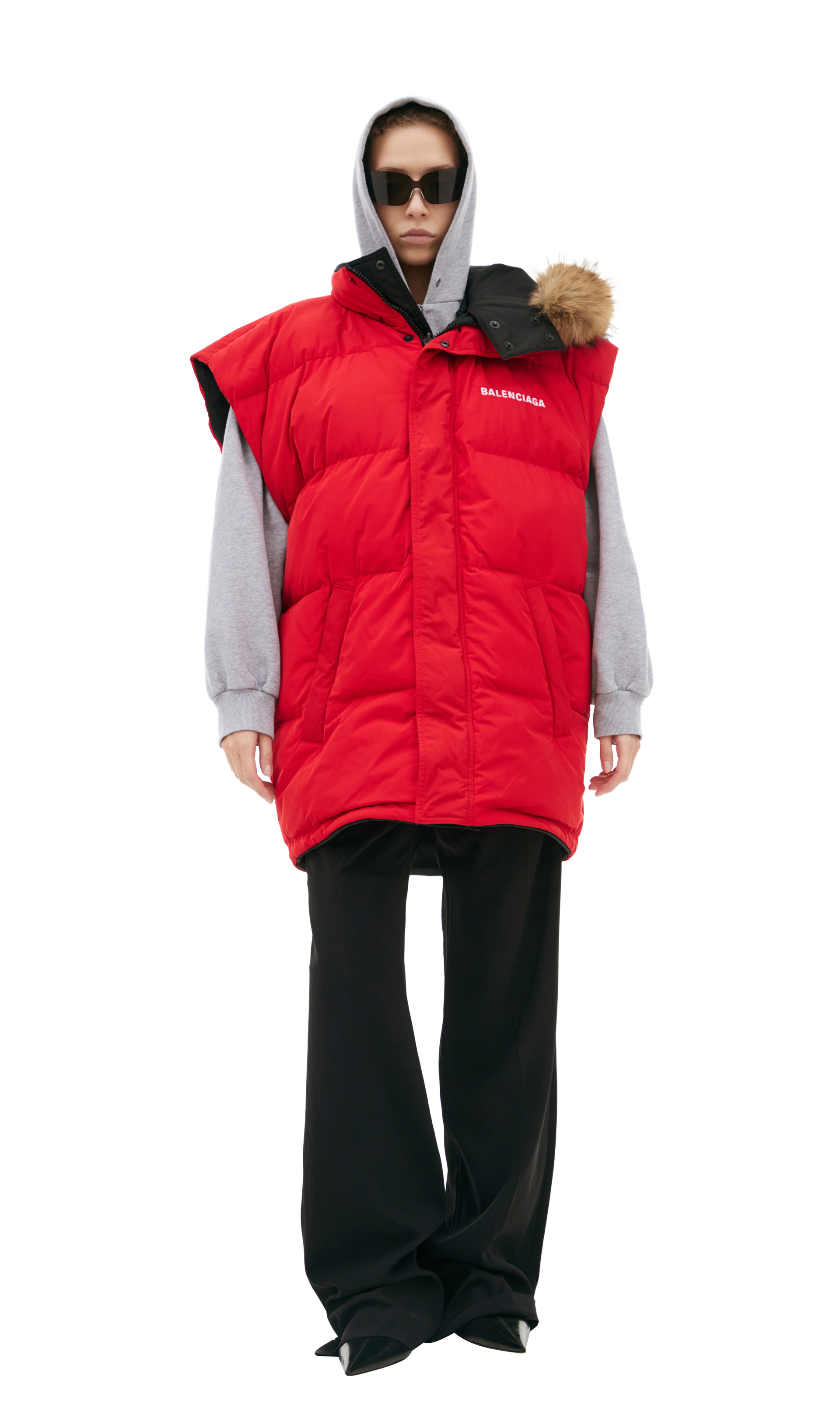 Balenciaga Двусторонний жилет с капюшоном