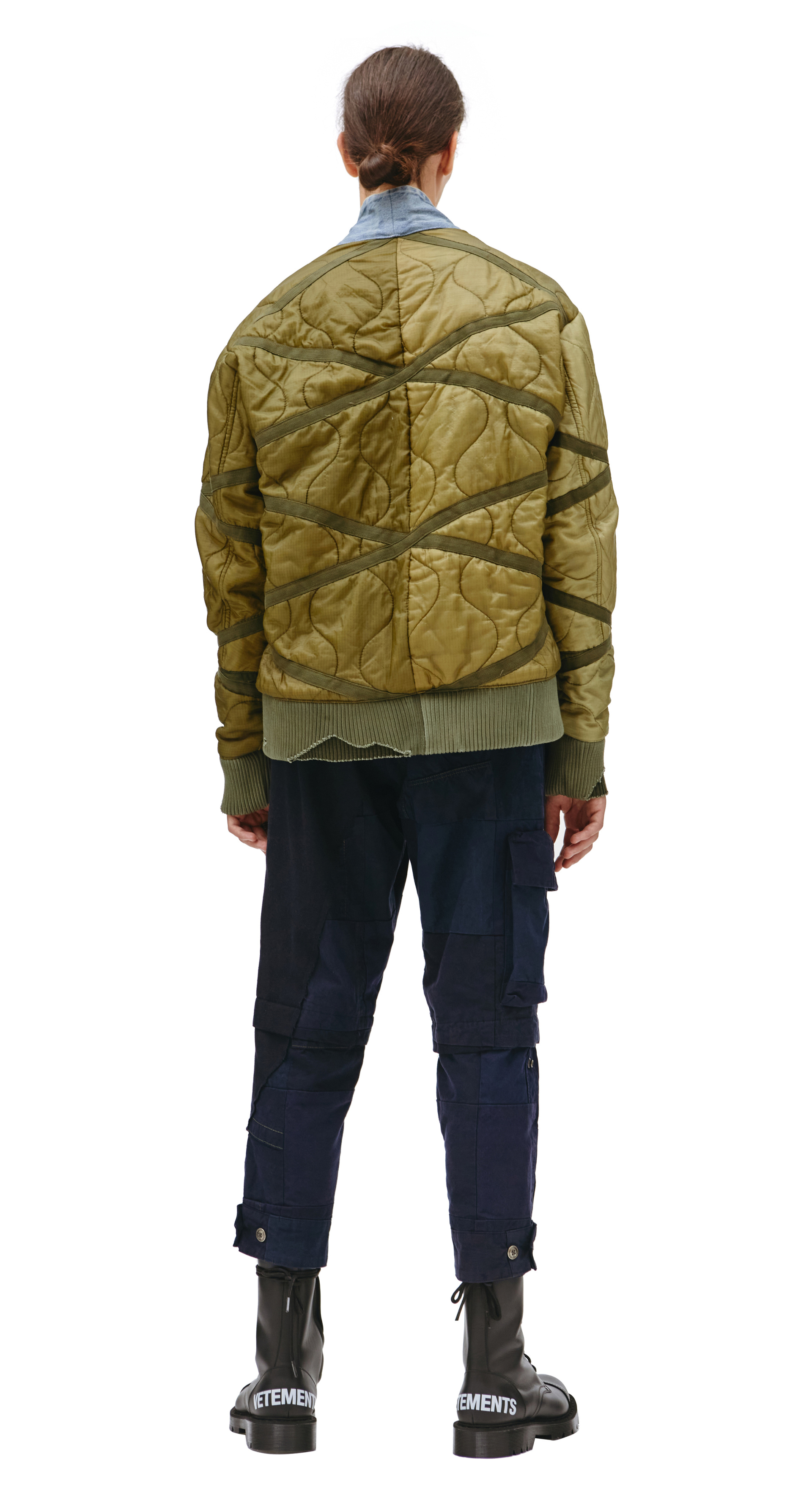 Greg Lauren Куртка со вставками из денима