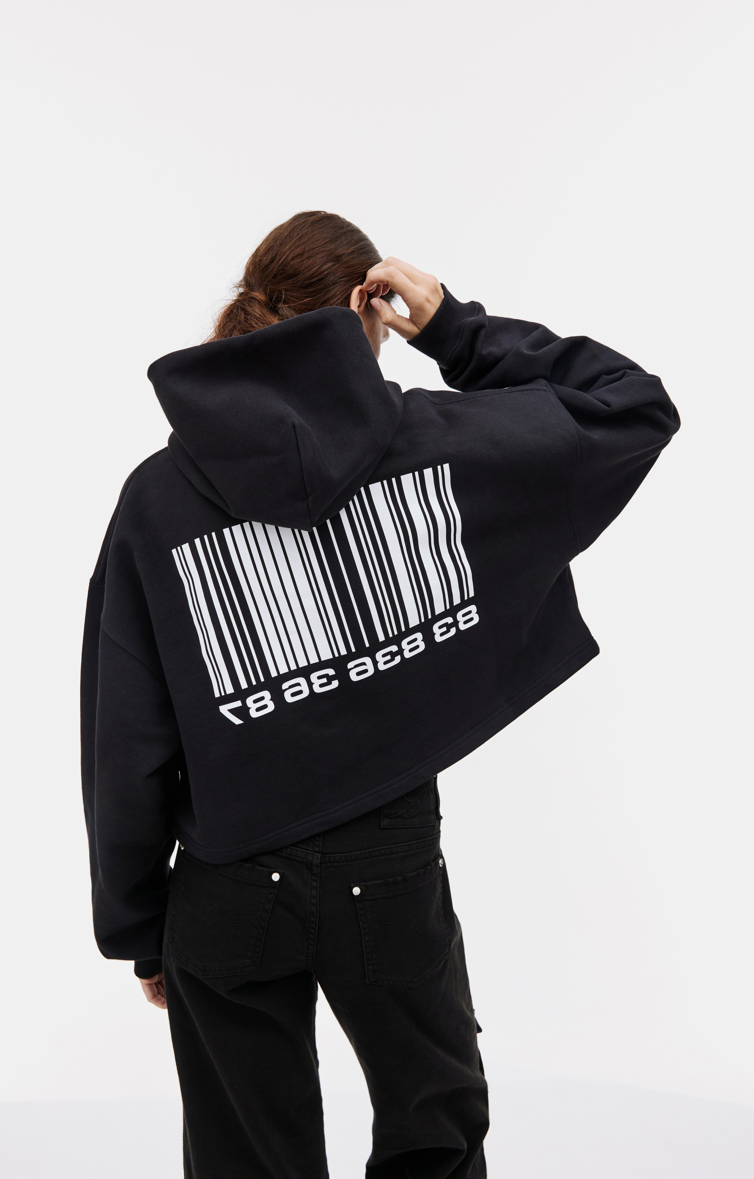 VTMNTS Укороченное худи с принтом Barcode