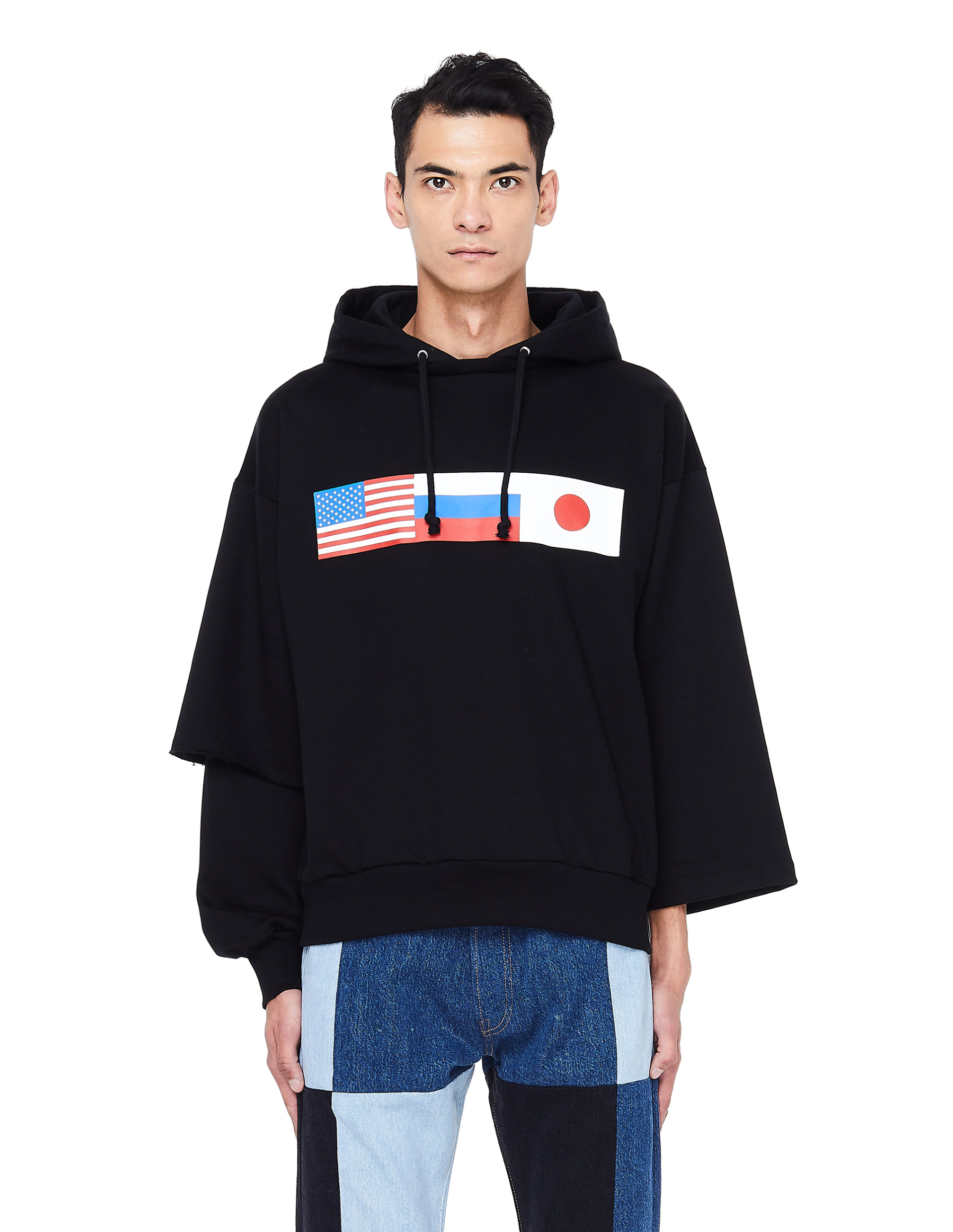 Gosha Rubchinskiy Хлопковое худи с флагами