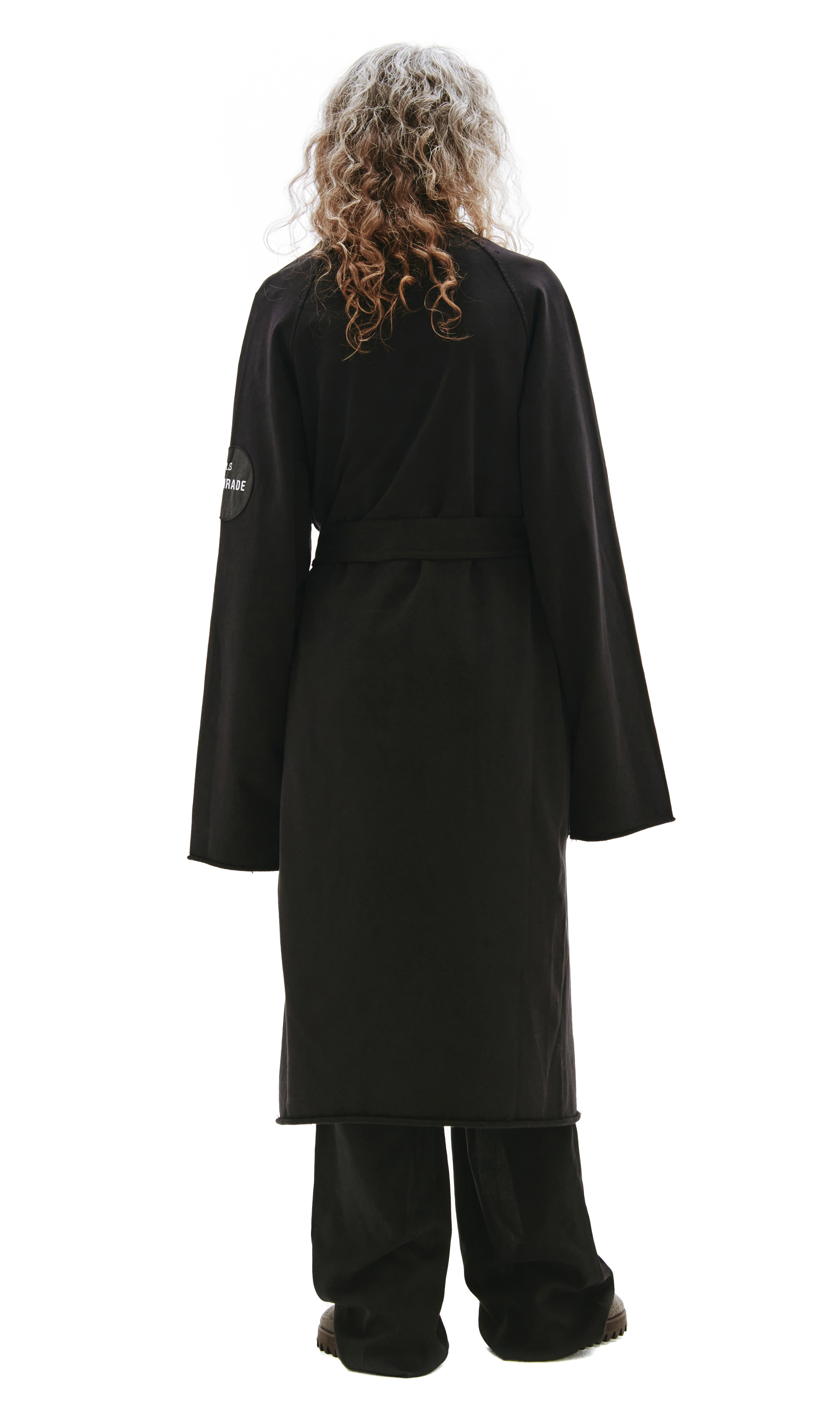 Raf Simons Черное пальто с нашивками