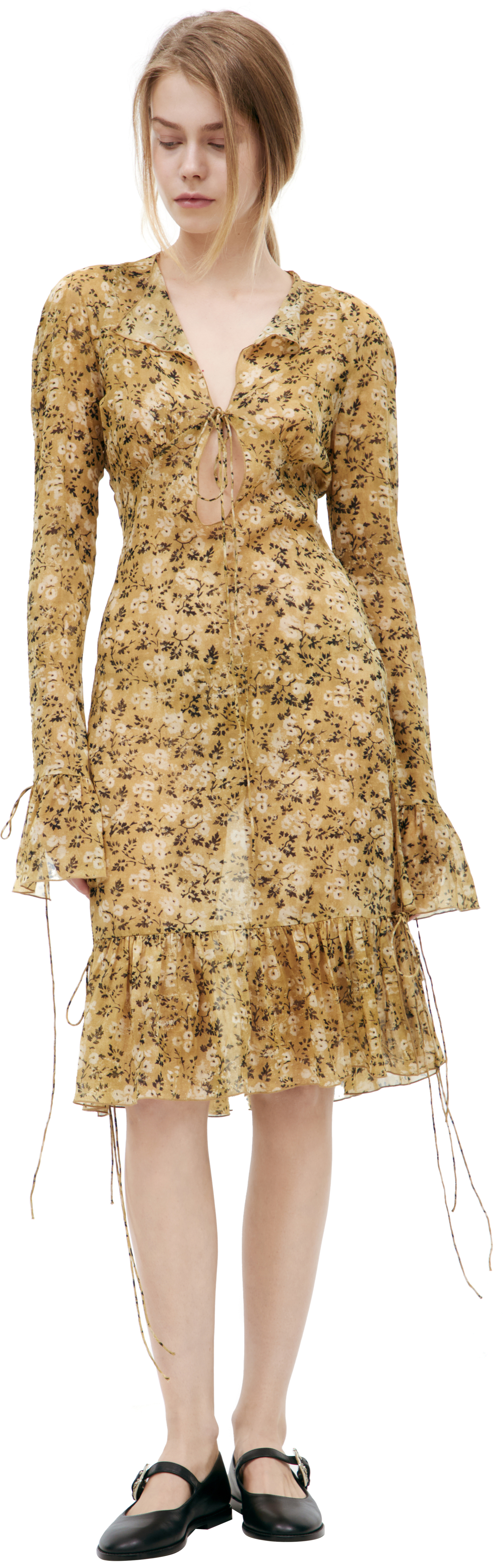 KNWLS Шелковое платье с монопринтом