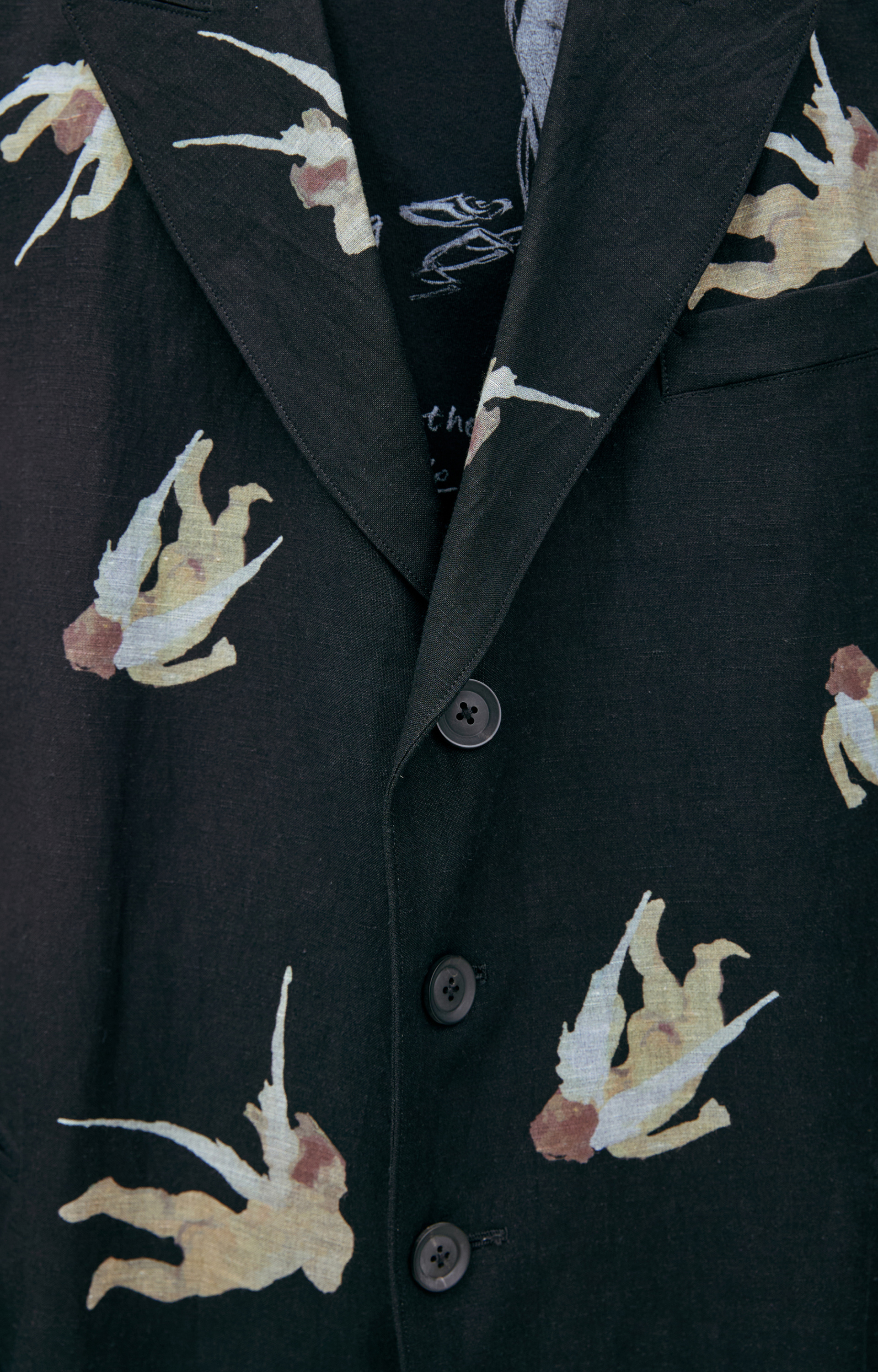 Yohji Yamamoto Однобортный пиджак с монопринтом