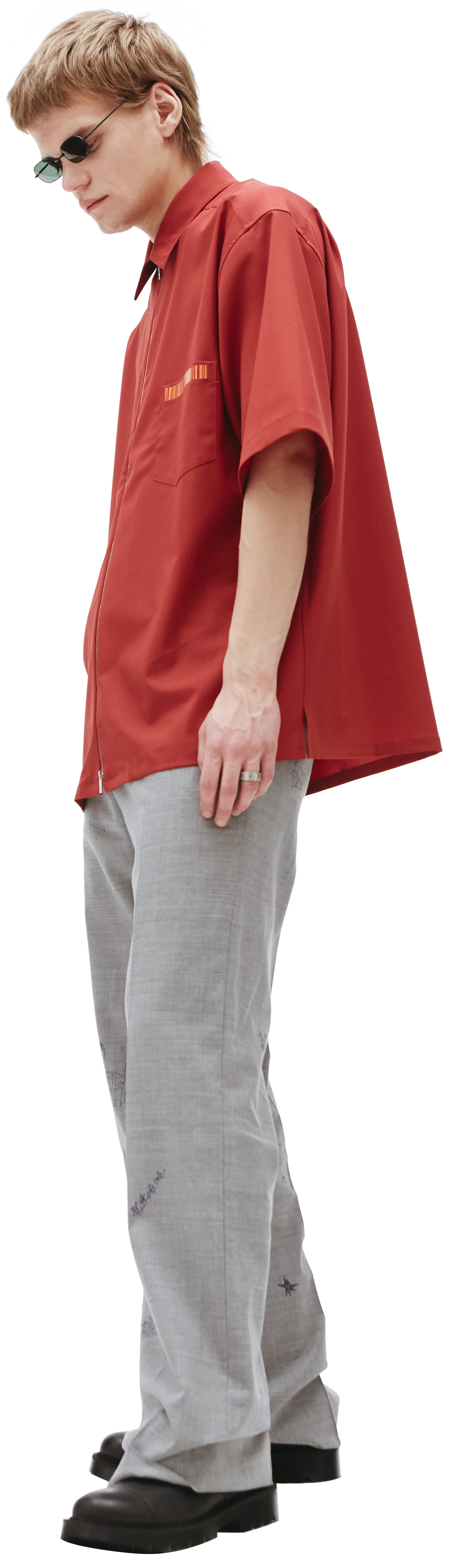 VTMNTS Красная рубашка на молнии