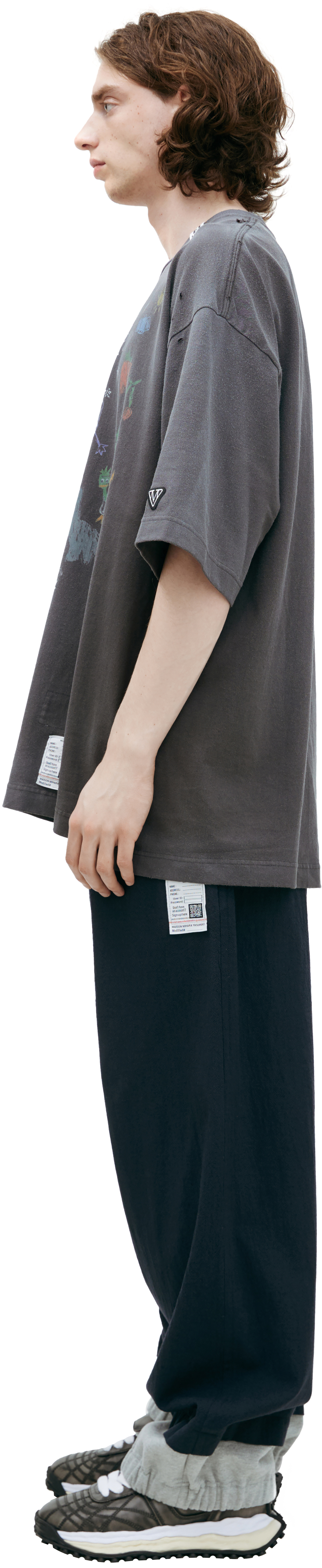 Maison Mihara Yasuhiro Хлопковая футболка с принтом