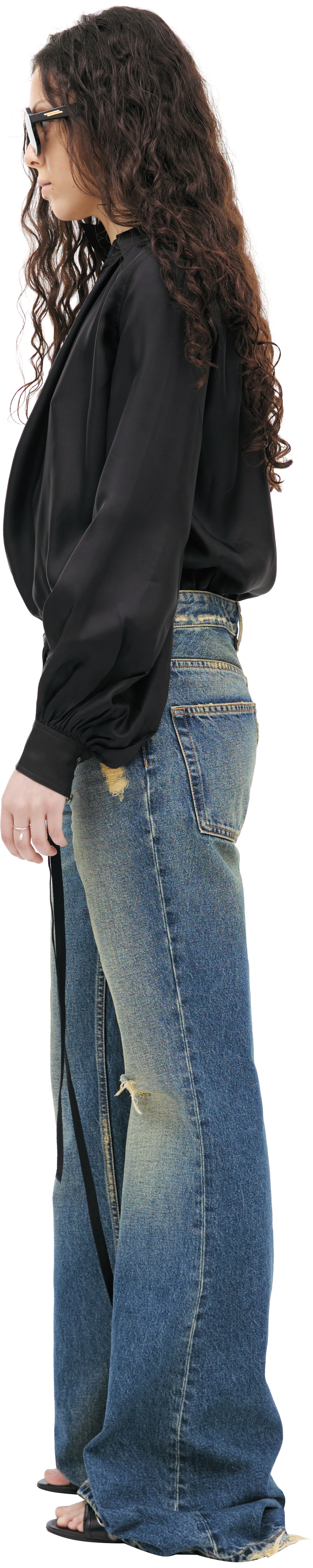 Ann Demeulemeester Расклешенные джинсы с потертостями