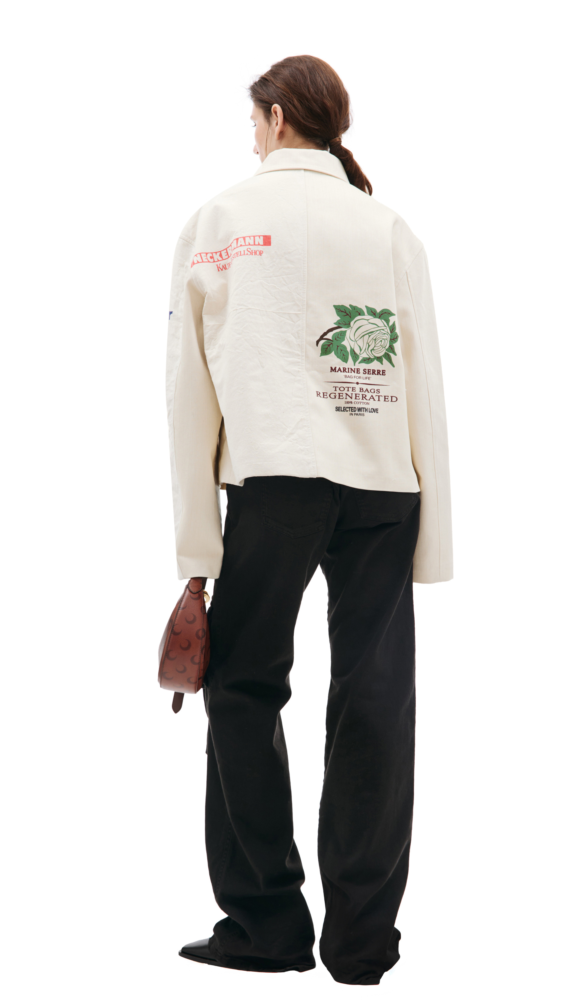 MARINE SERRE Хлопковая куртка пэчворк на молнии