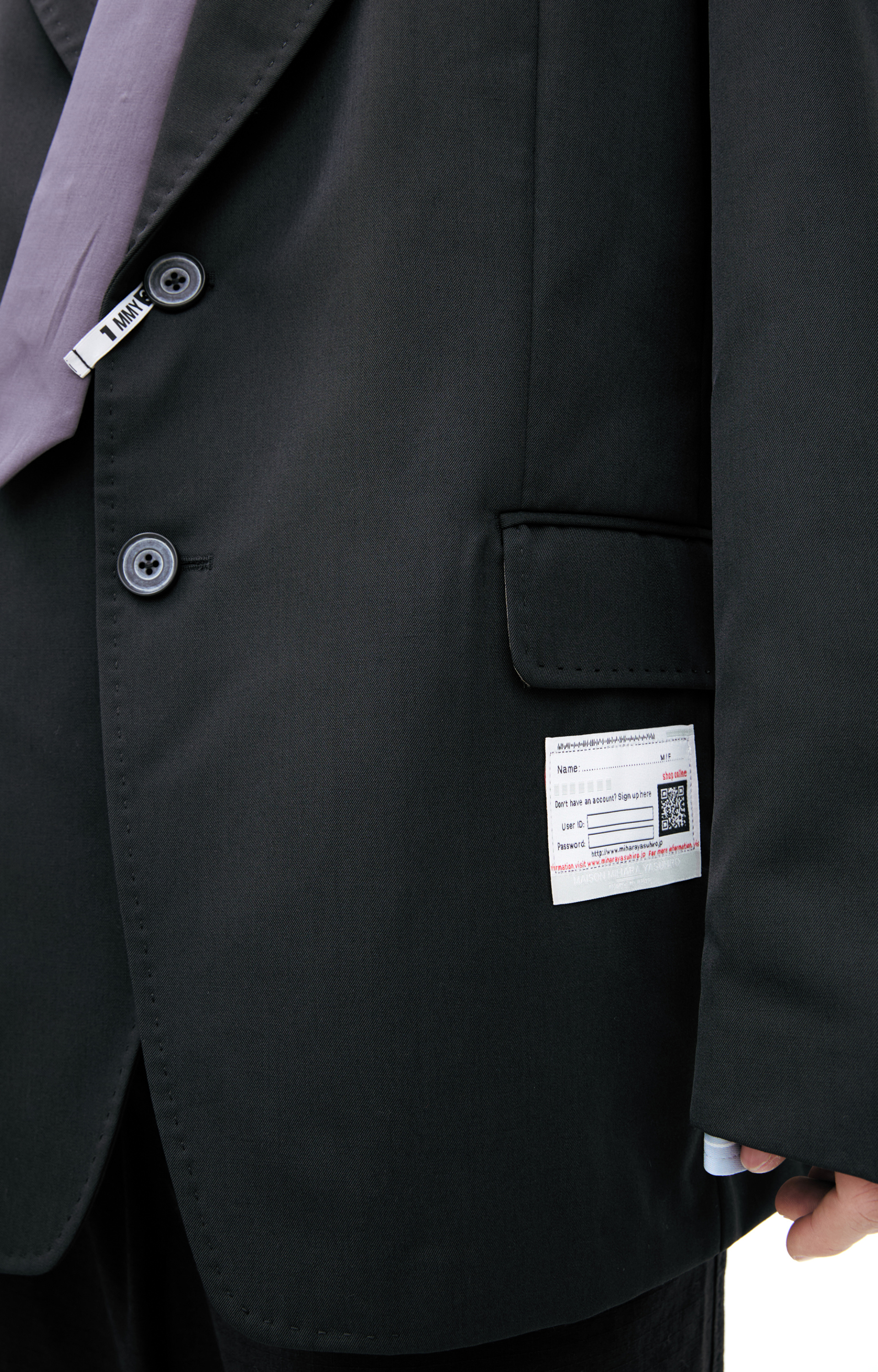 Maison Mihara Yasuhiro Пиджак с вшитой рубашкой