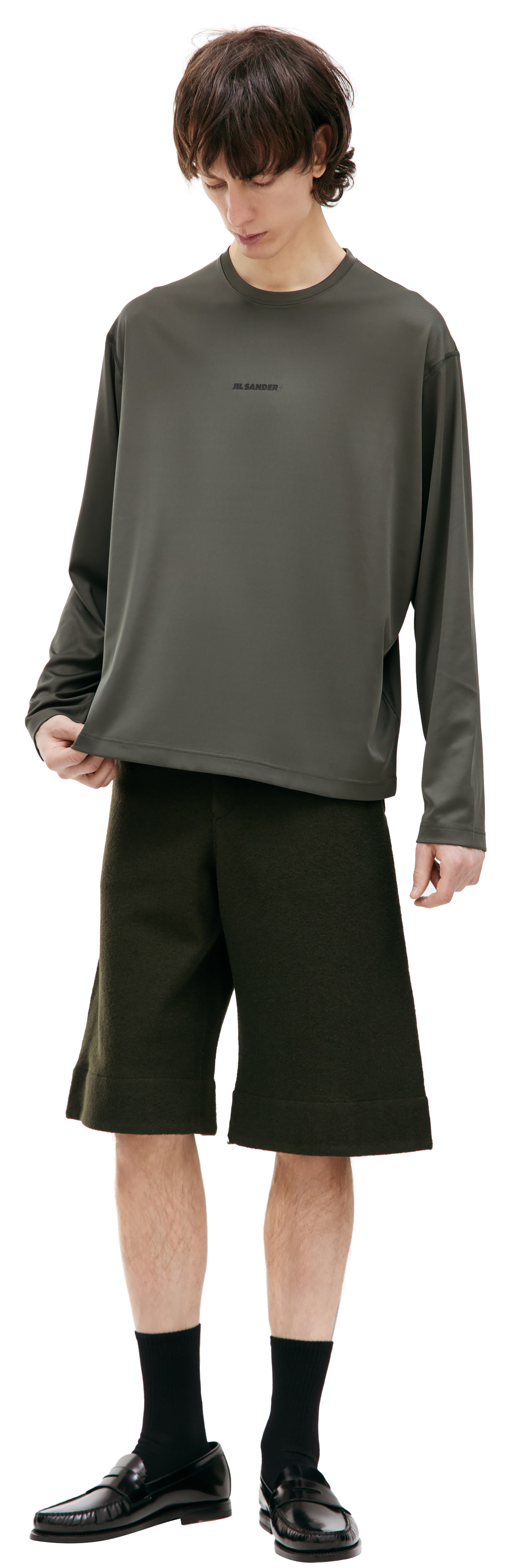 Jil Sander Зеленый лонгслив с логотипом