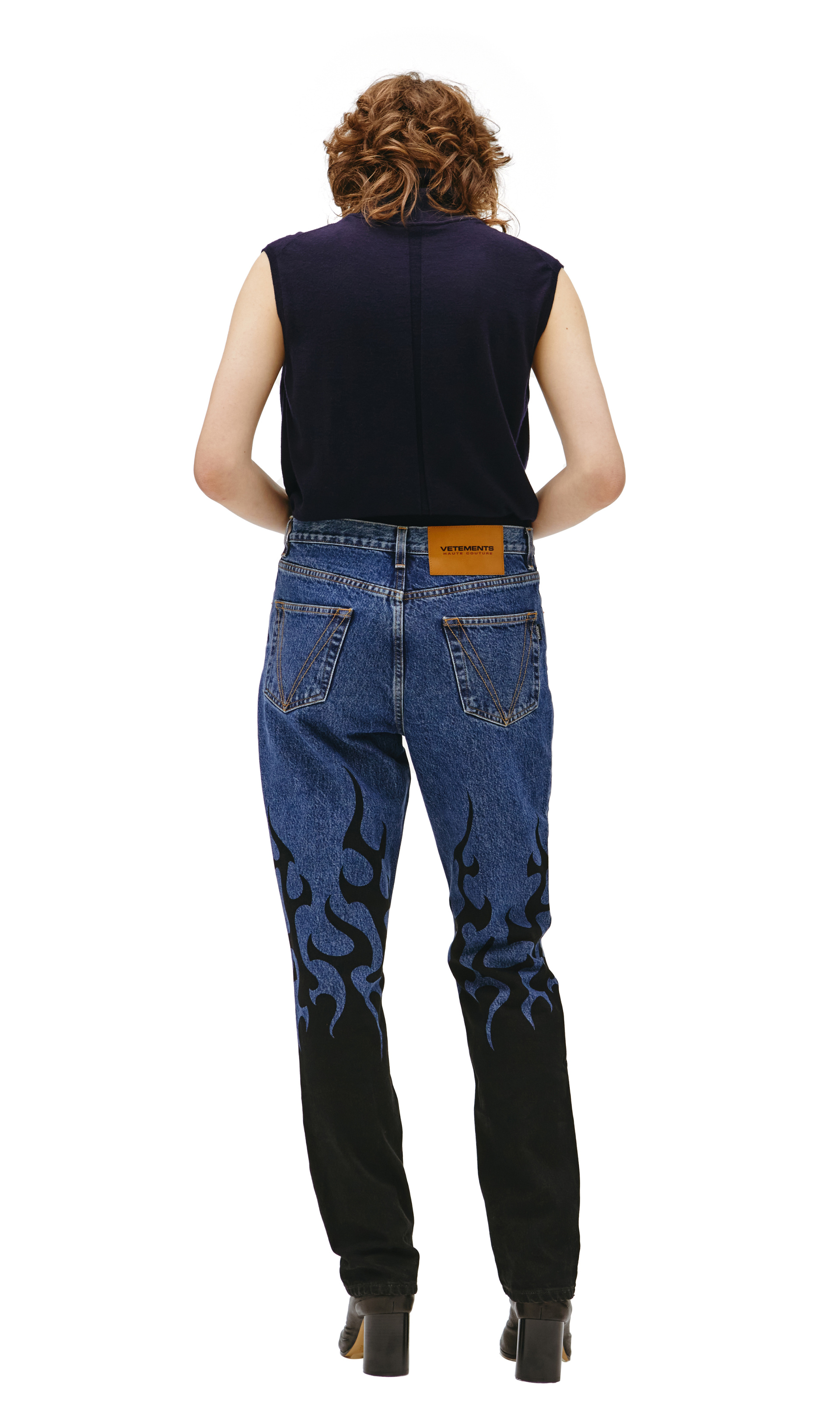 VETEMENTS Джинсы прямого кроя с пламенем