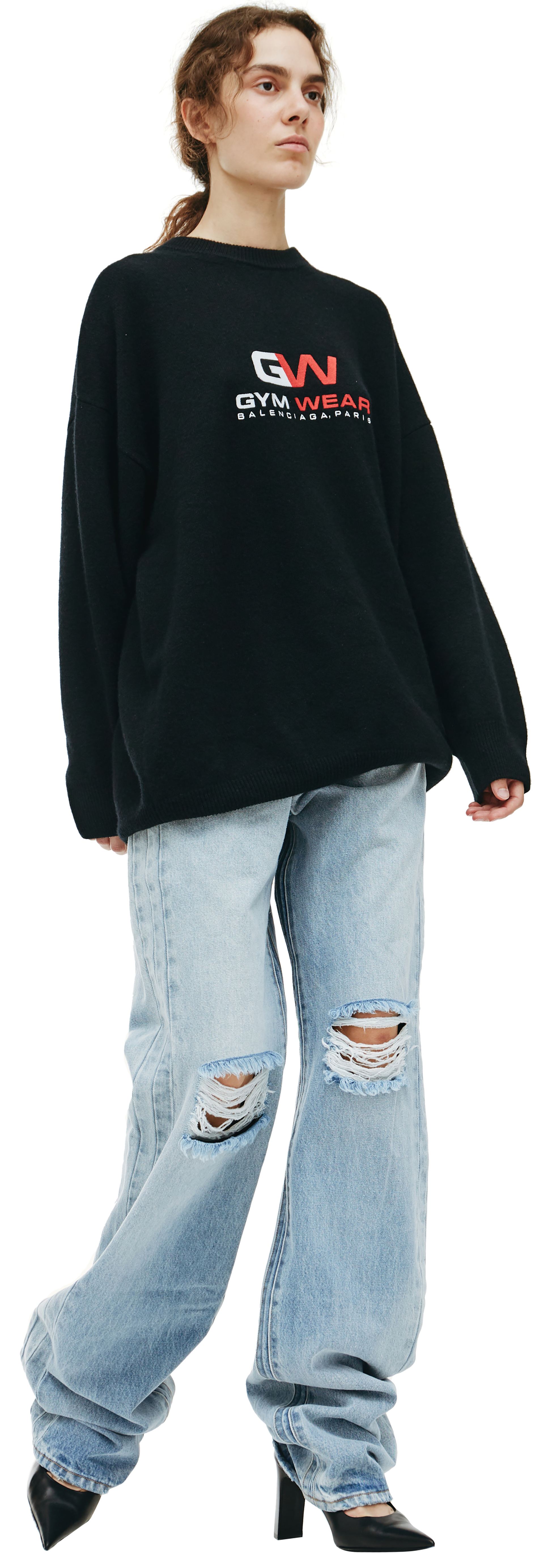 Balenciaga Кашемировый свитер с вышивкой Gym Wear