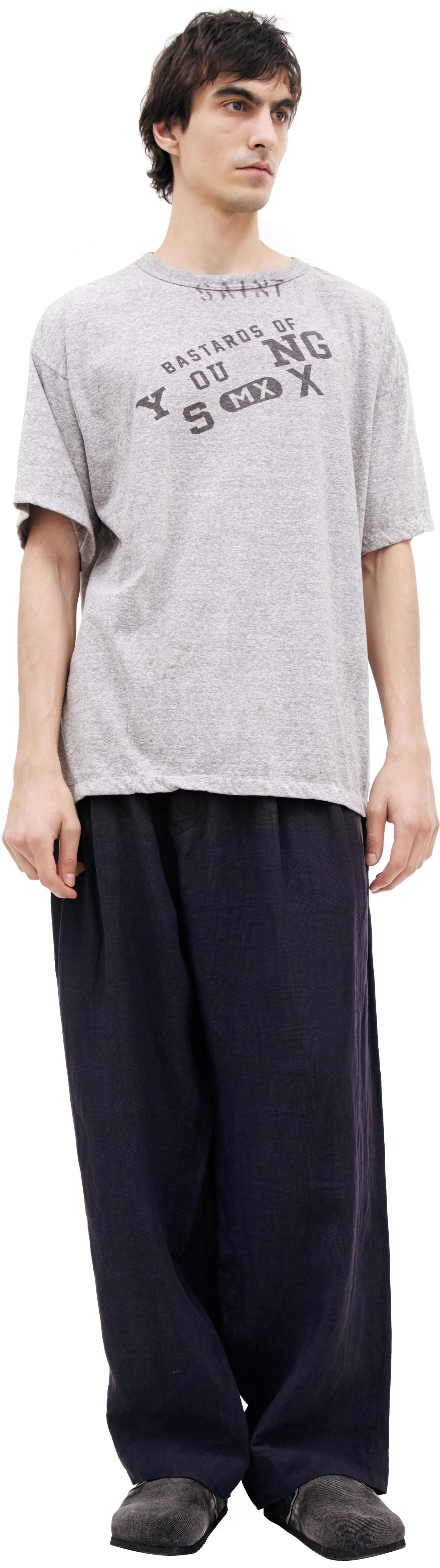 Saint Mxxxxxx Серая футболка с принтом