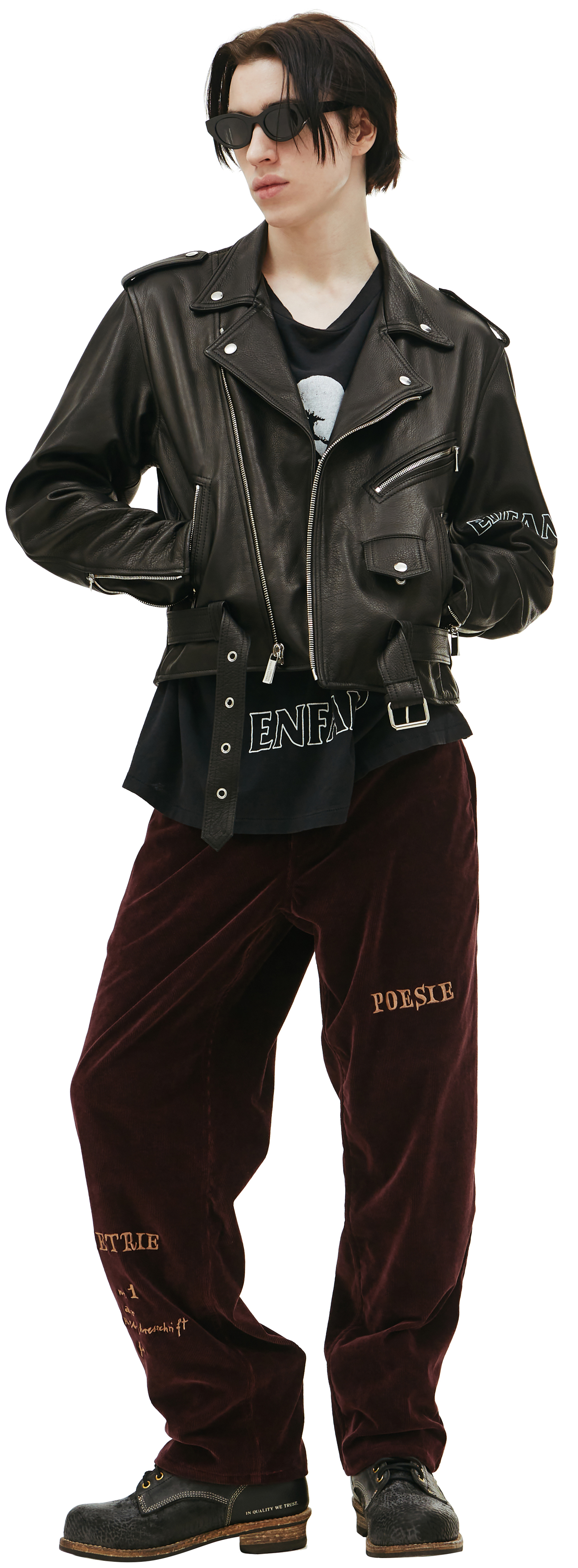 Enfants Riches Déprimés Кожаная куртка-косуха Rose