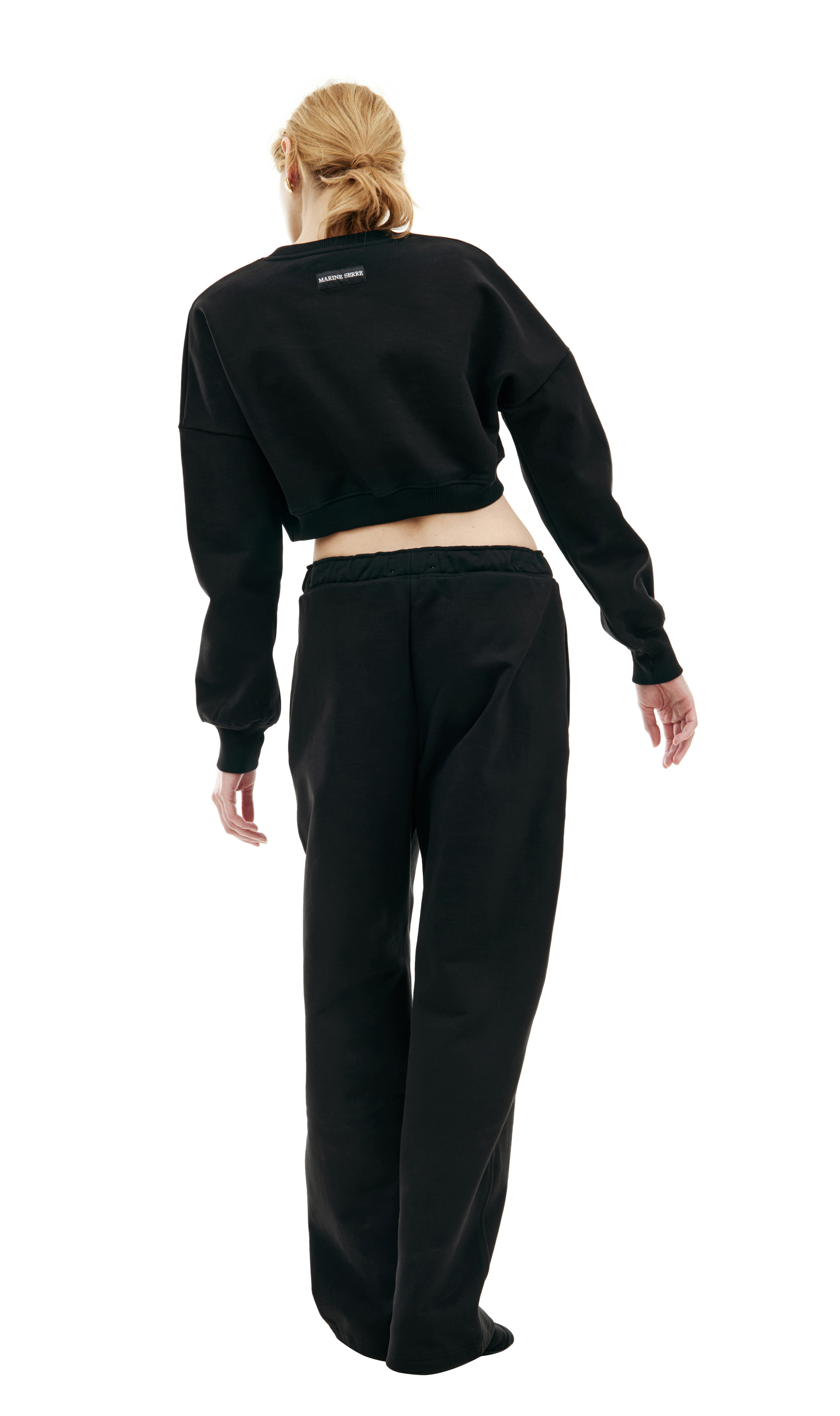 MARINE SERRE Свитшот с вышитым логотипом