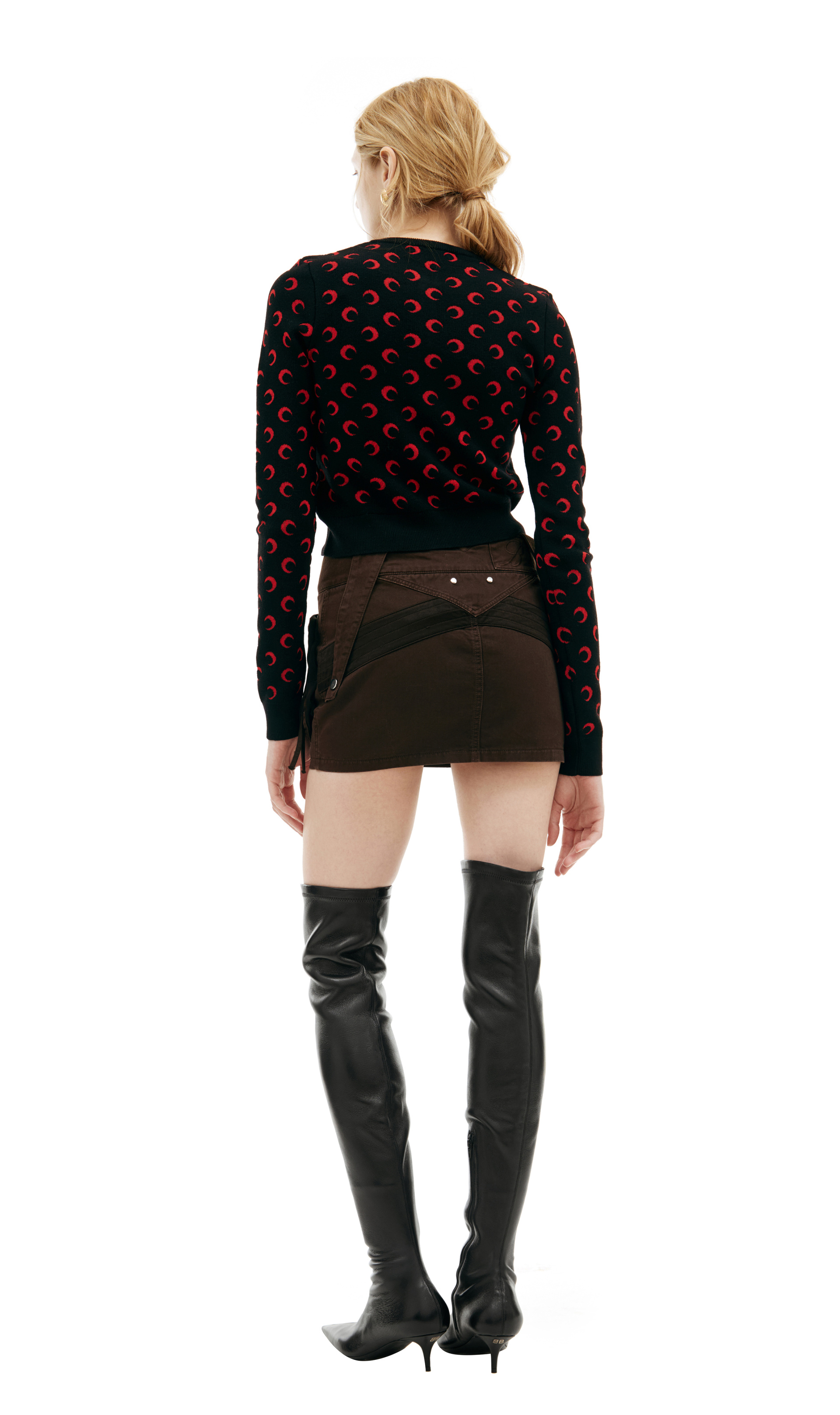 MARINE SERRE Шерстяной кардиган с монопринтом