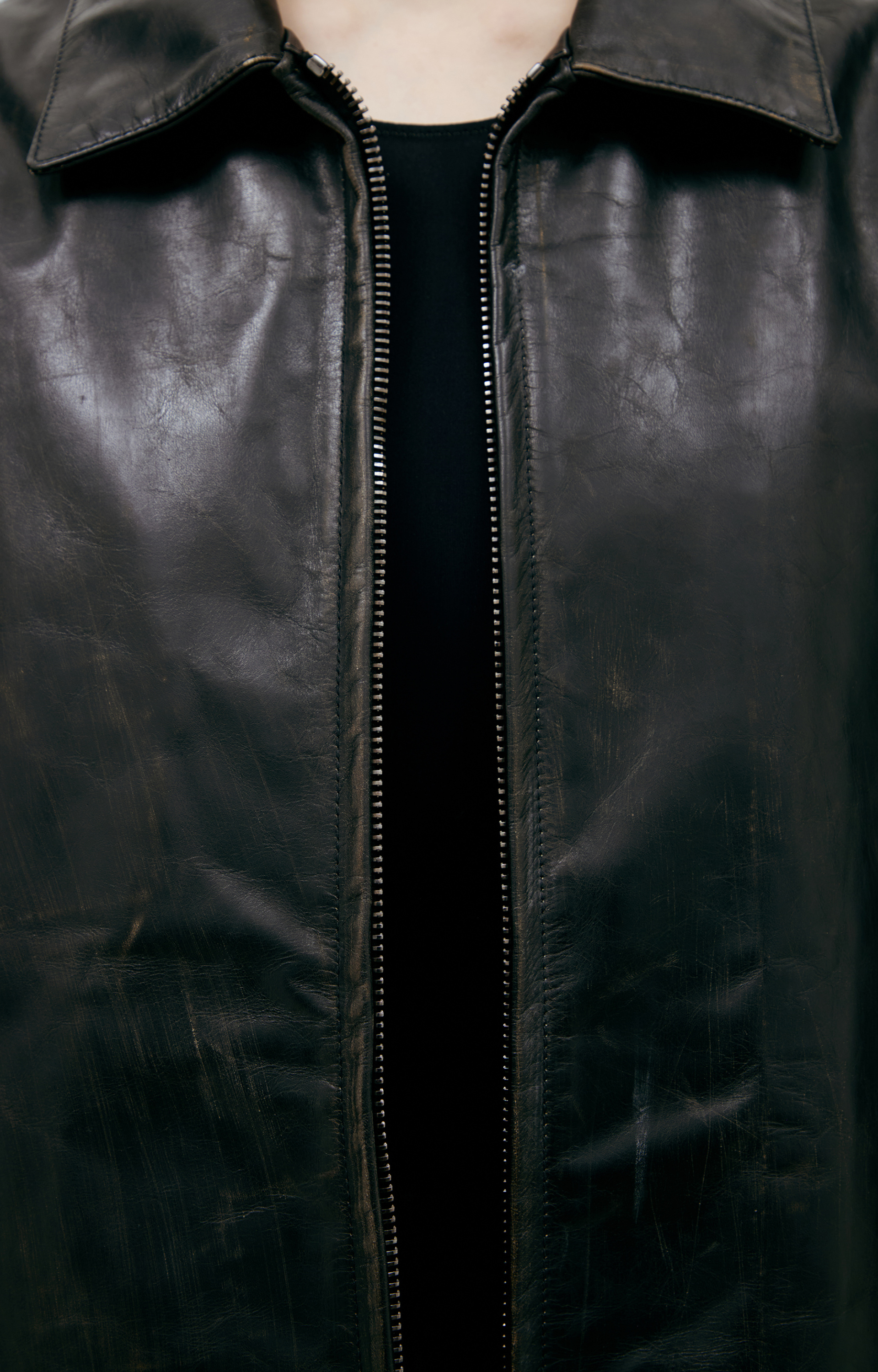 VETEMENTS Кожаная куртка с воротом