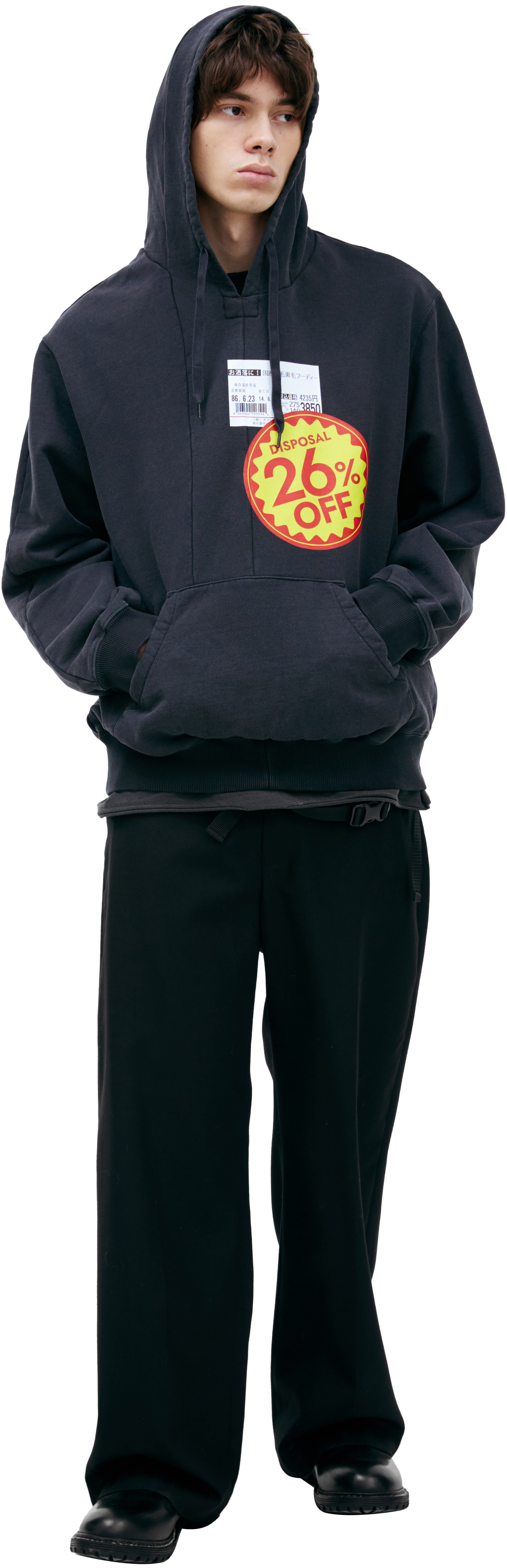 Doublet Худи-25SS23CS359 принт СКИДКА И ЦЕННИК,черная