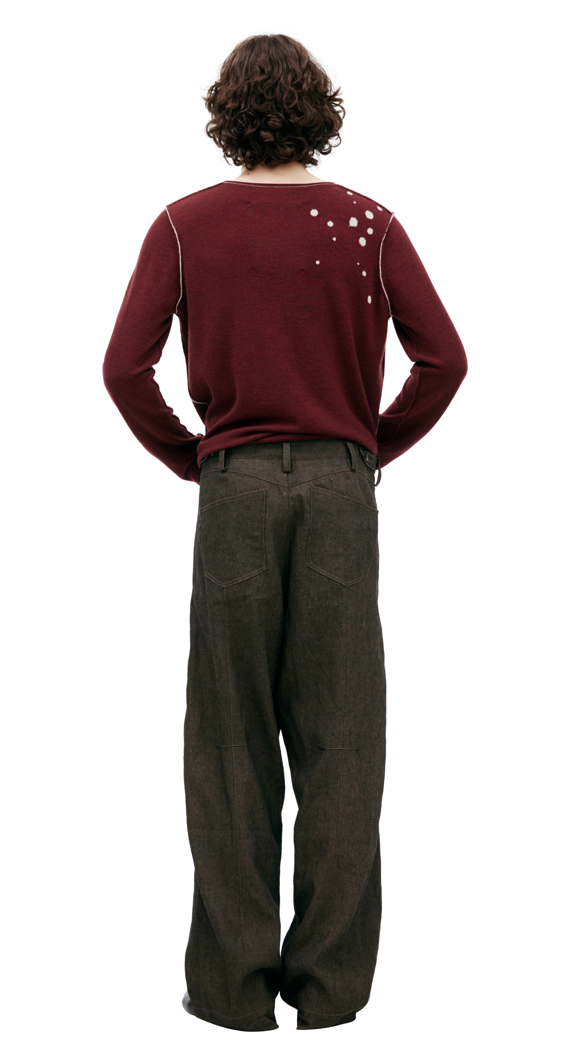 Ziggy Chen Темно-серые брюки изо льна