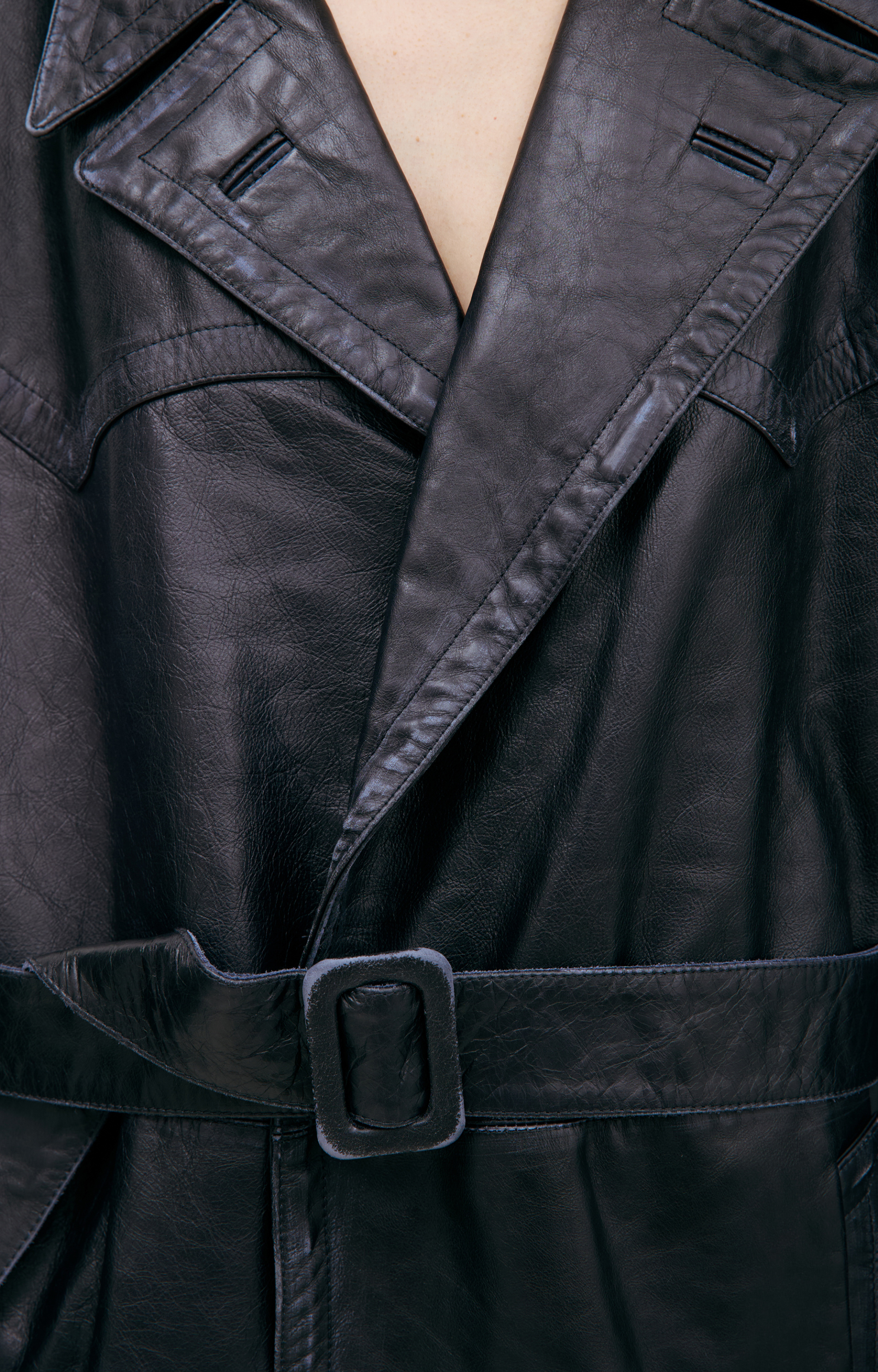 Enfants Riches Déprimés Кожаный тренч с поясом