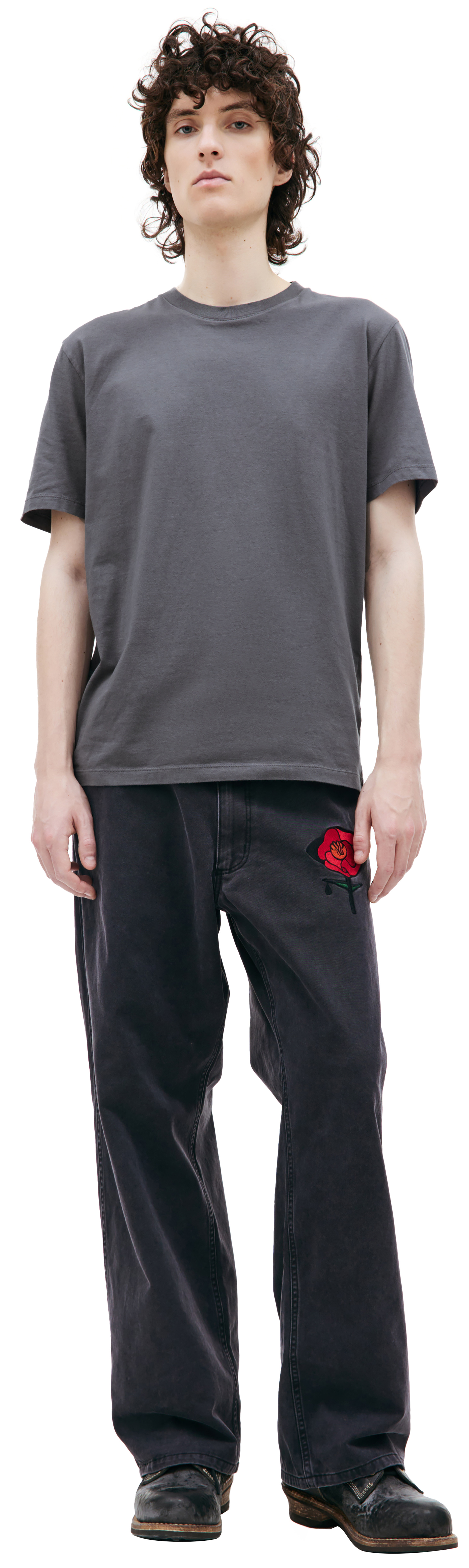 Maison Margiela Серая футболка из хлопка