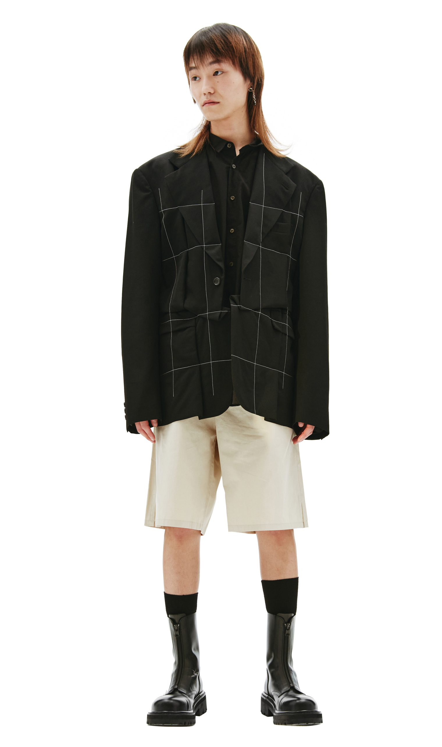 Comme des Garcons Homme plus Черный пиджак из шерсти