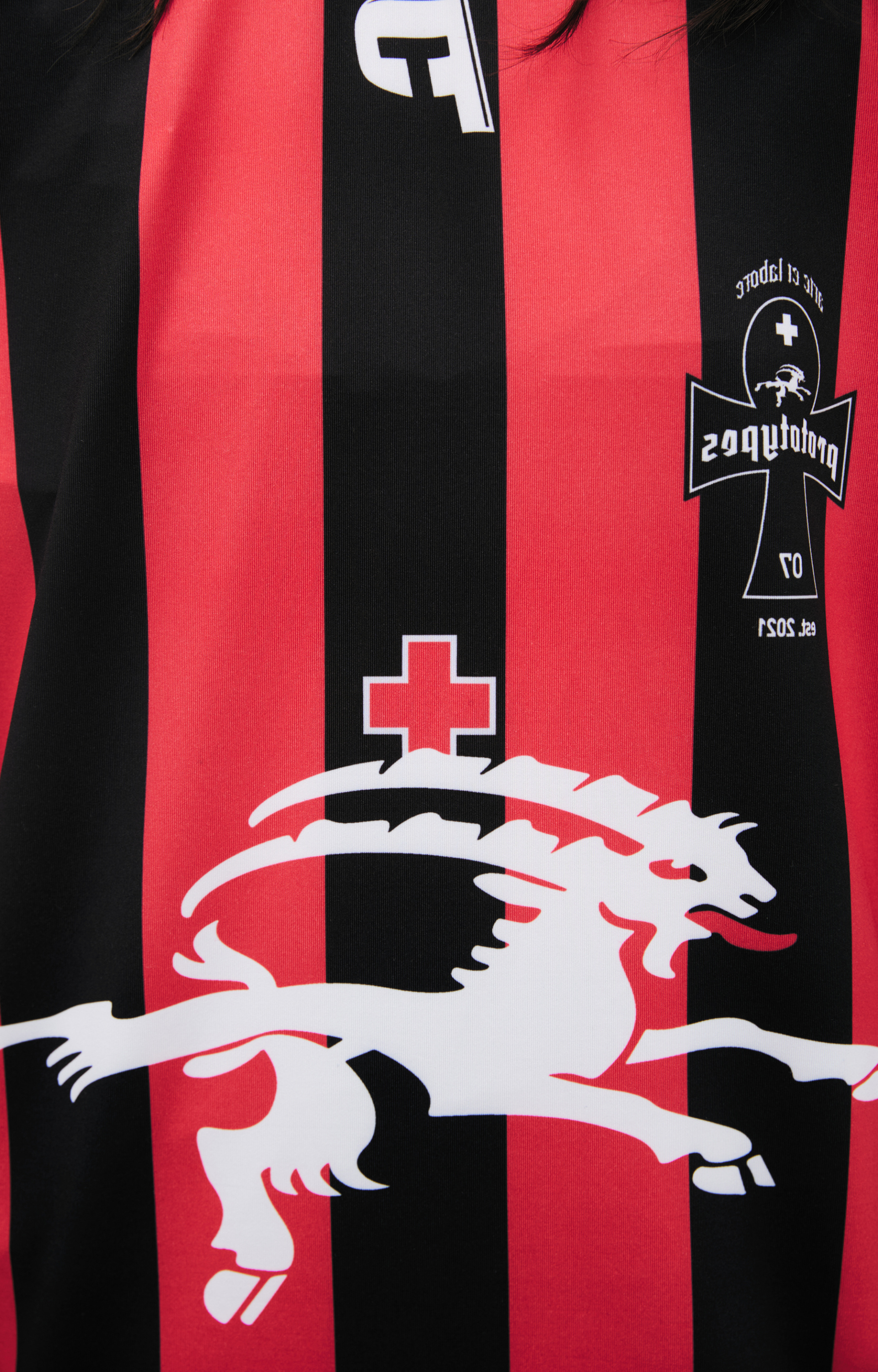 PROTOTYPES Полосатый лонгслив с принтом