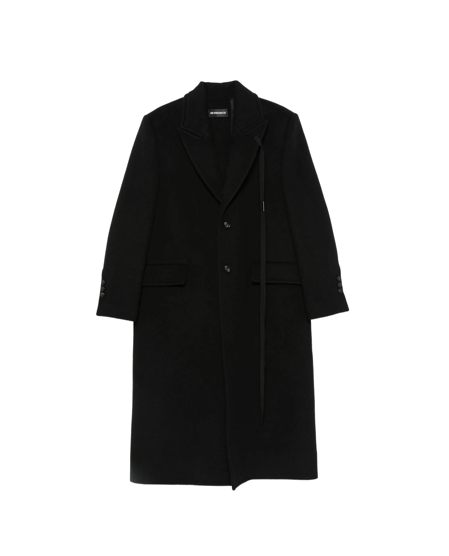 Ann Demeulemeester Черное пальто на пуговицах
