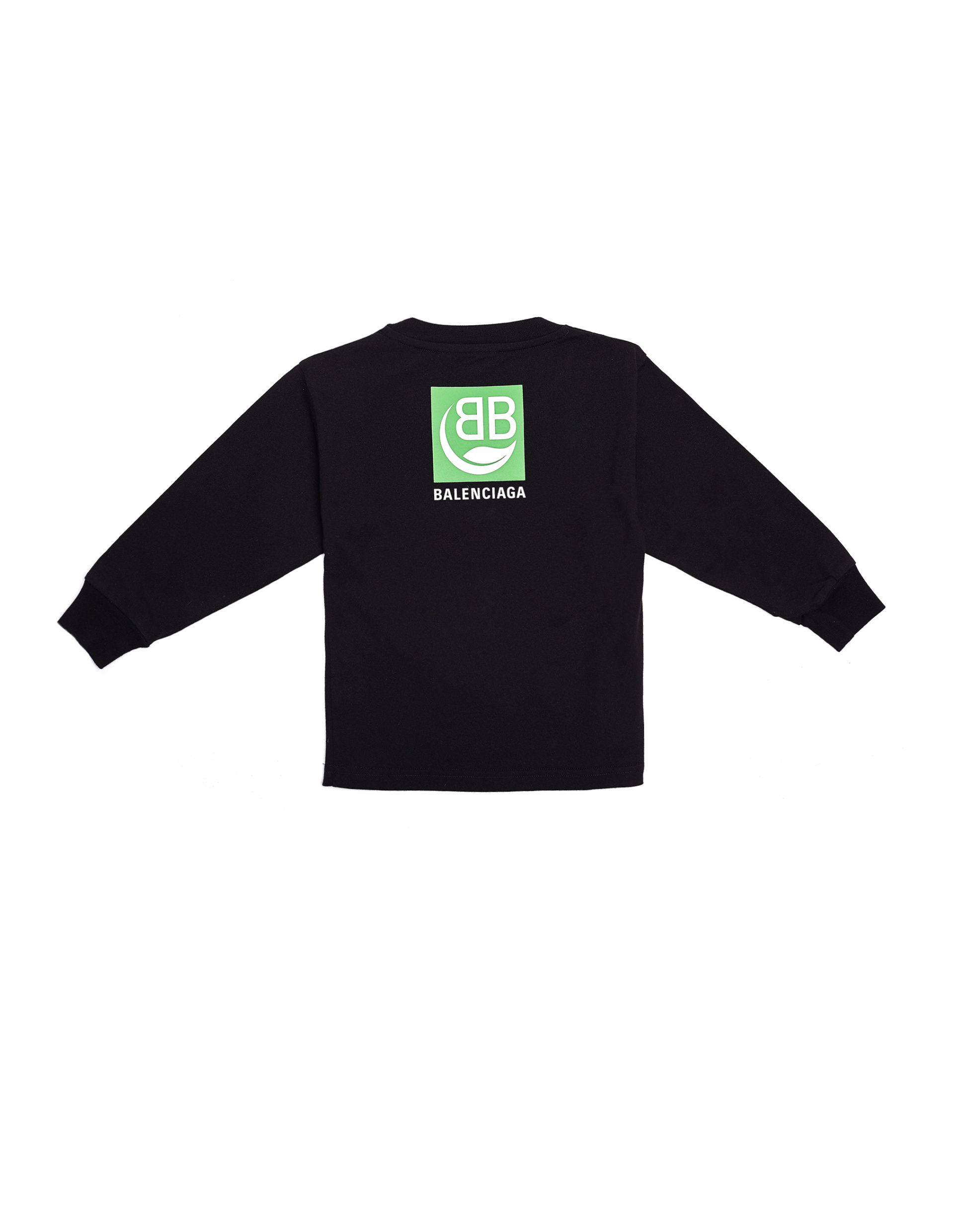 Balenciaga Kids Черный хлопковый лонгслив ВВ