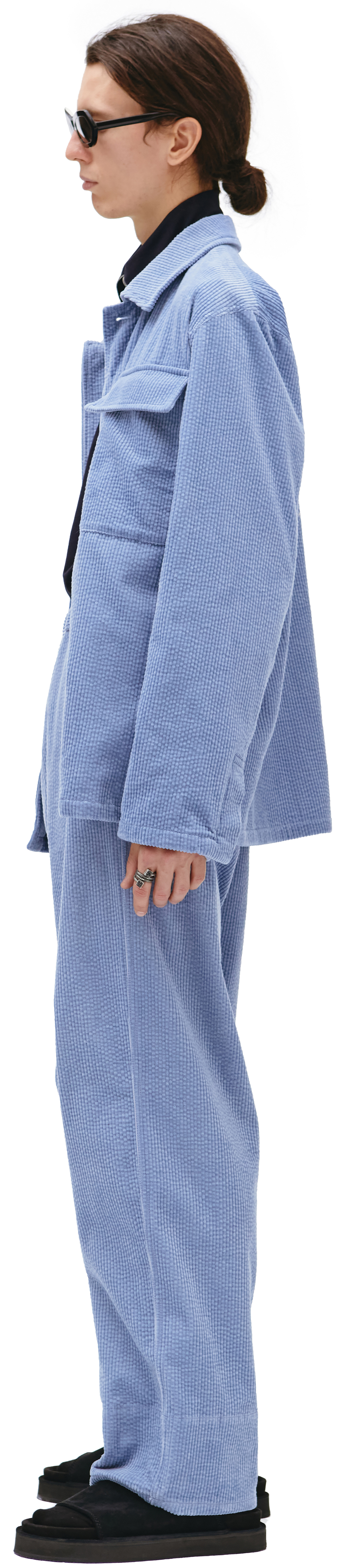 Jil Sander Вельветовая рубашка с накладными карманами