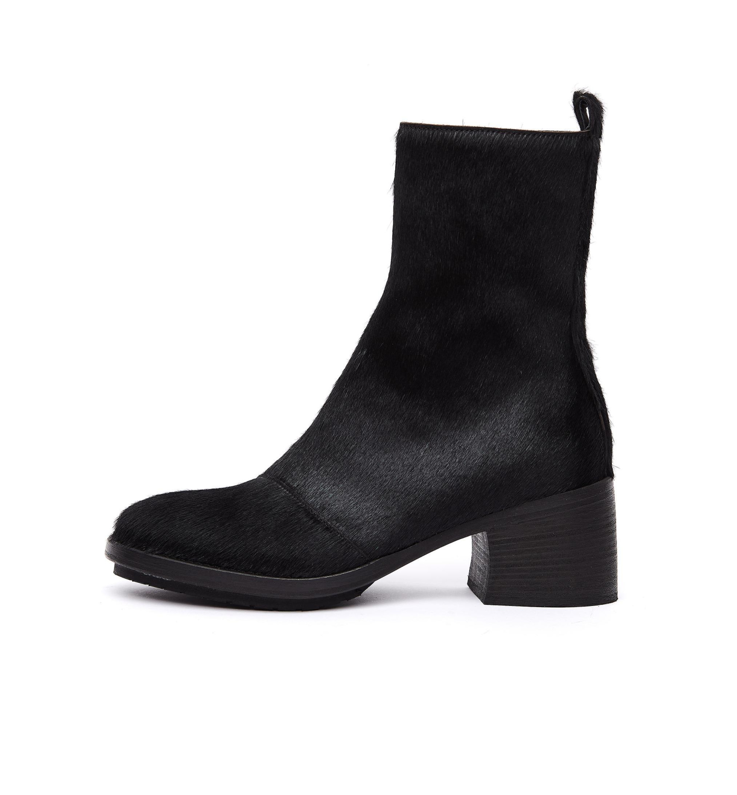 Ann Demeulemeester Черные ботильоны с мехом пони