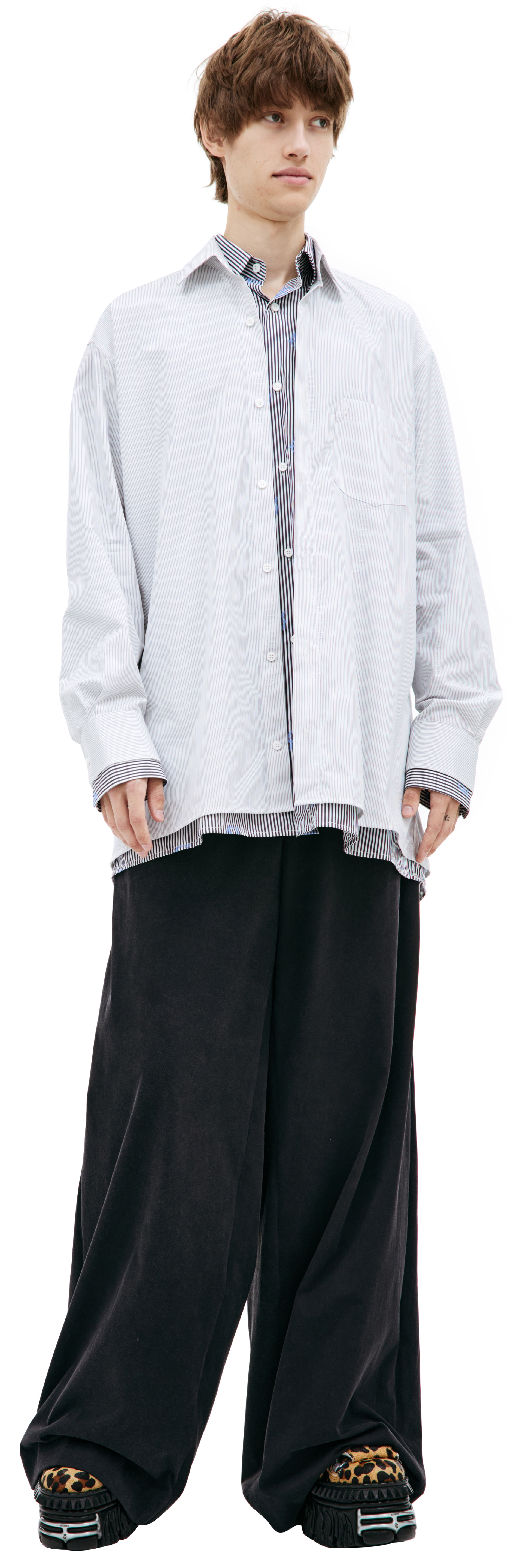 VETEMENTS Двухслойная рубашка в полоску