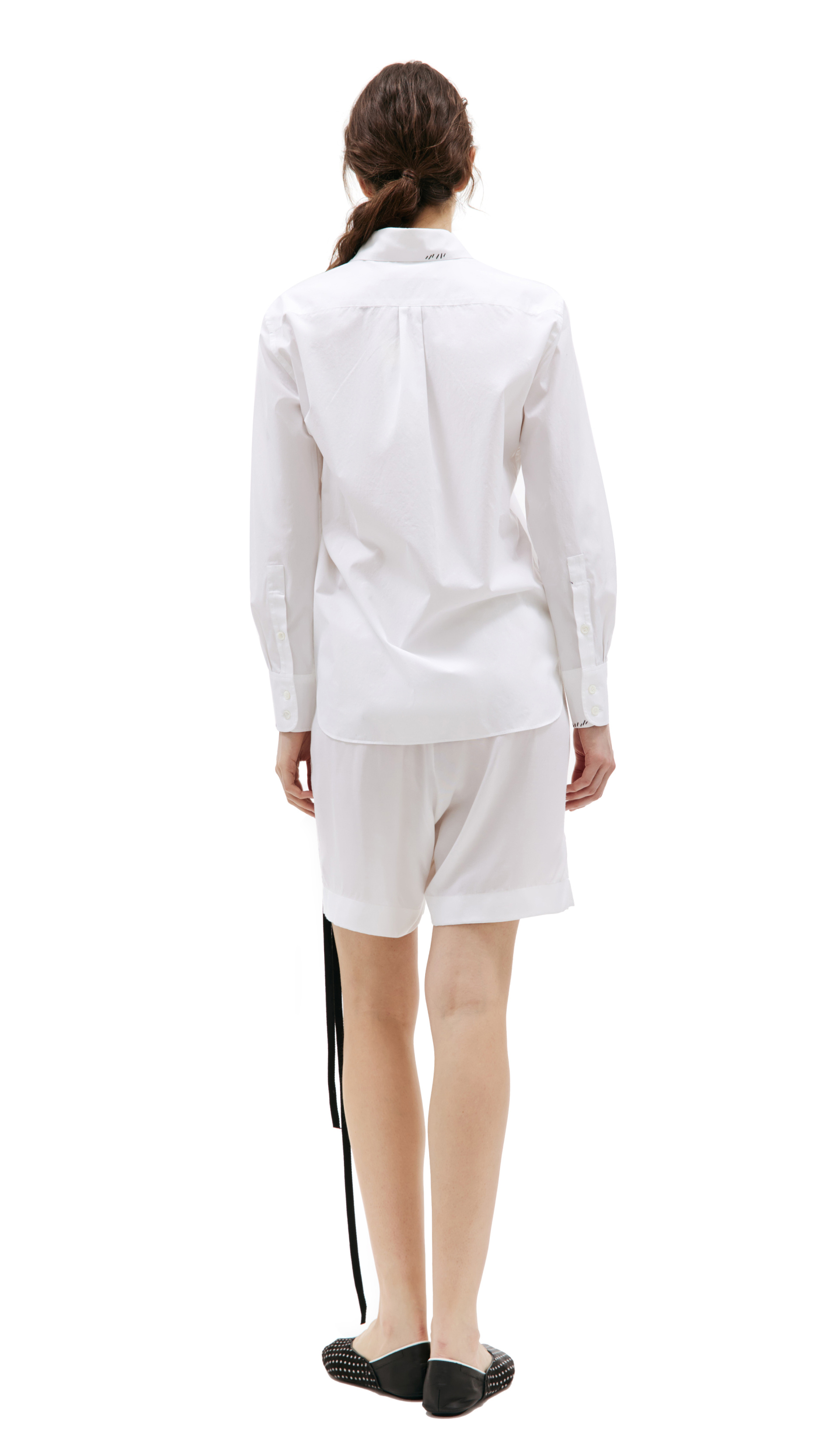 Marni Белая рубашка с контрастными стежками